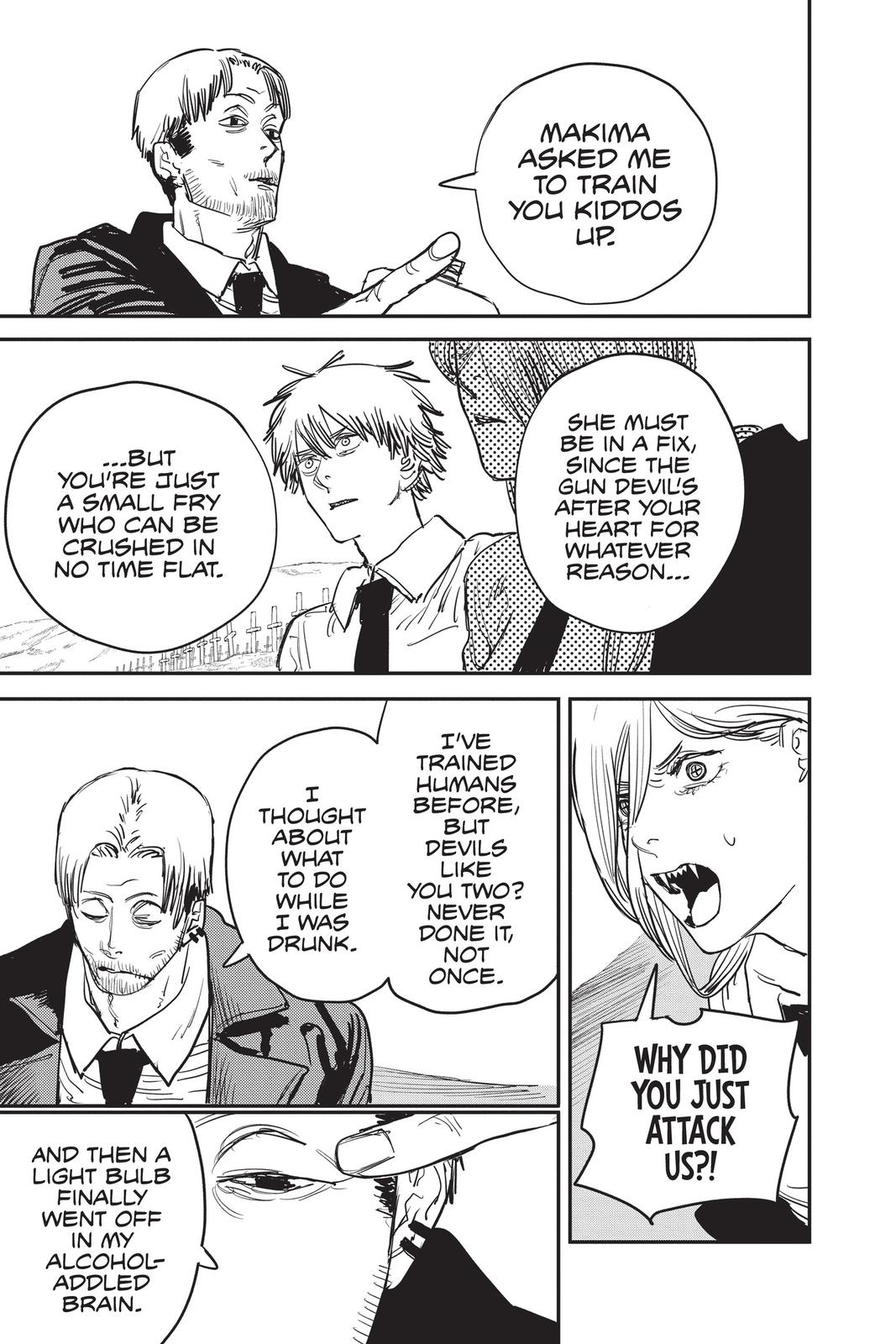 Chainsaw Man Manga Chapter 30 page 3 - Bruised & Battered scene