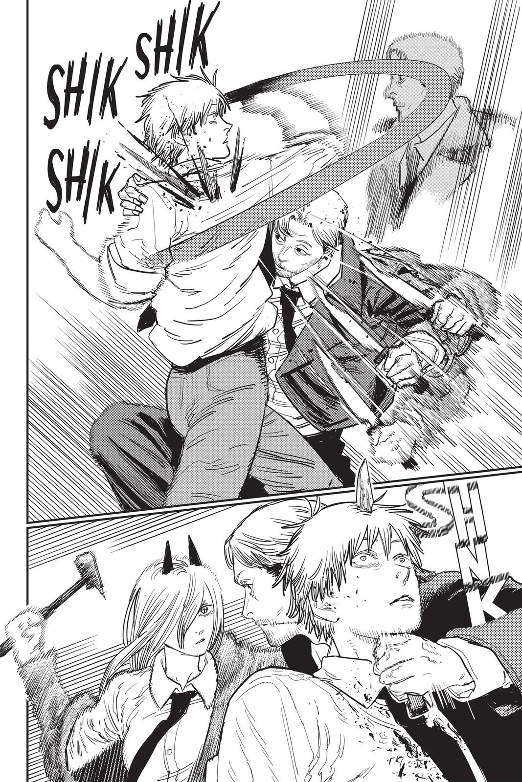 Chainsaw Man Manga Chapter 30 page 6 - Bruised & Battered scene