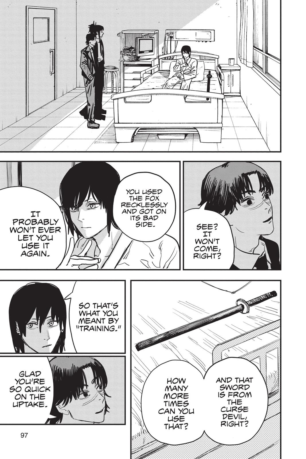 Chainsaw Man Manga Chapter 30 page 9 - Bruised & Battered scene