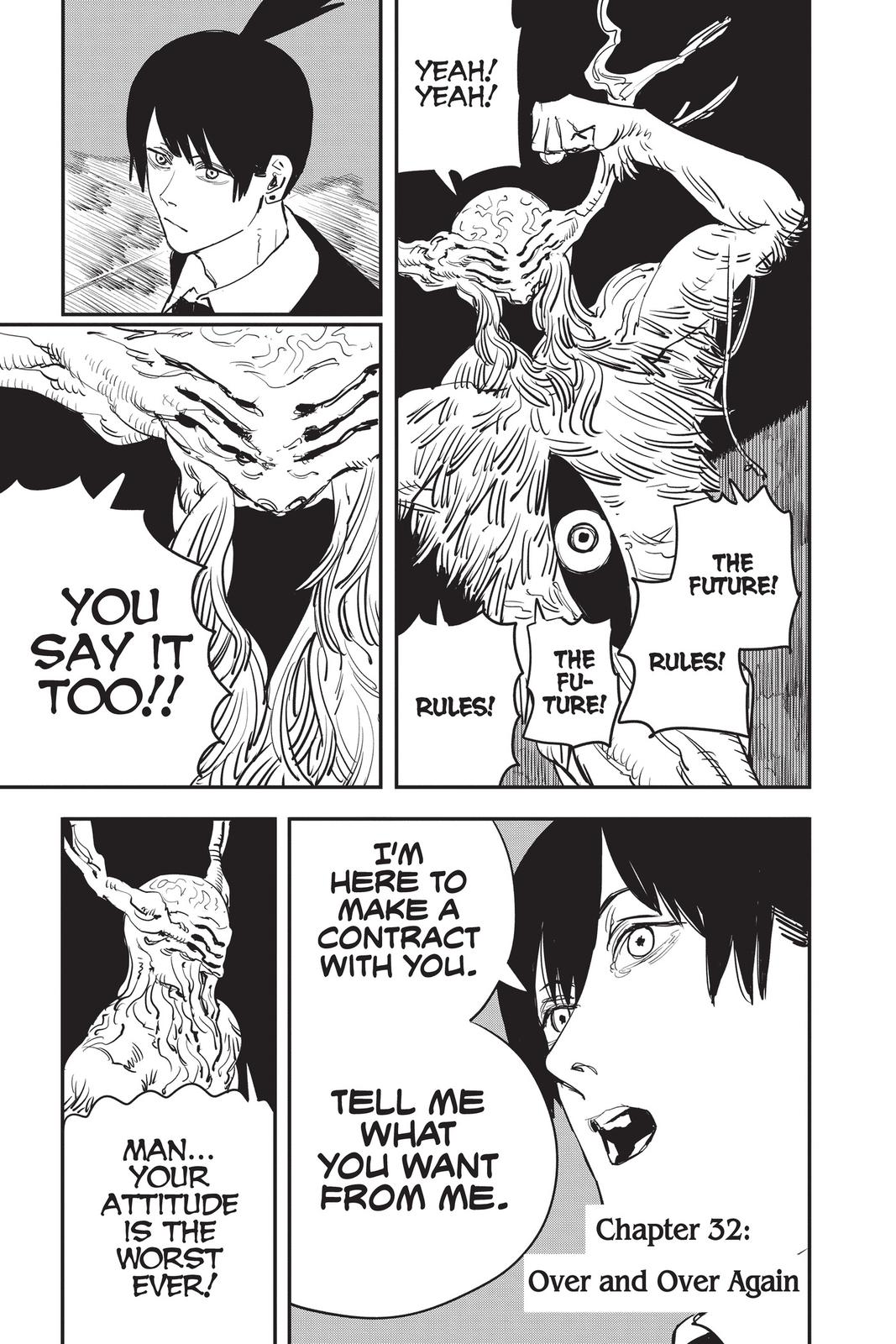 Chainsaw Man Manga Chapter 32 page 1 - Over and Over Again scene