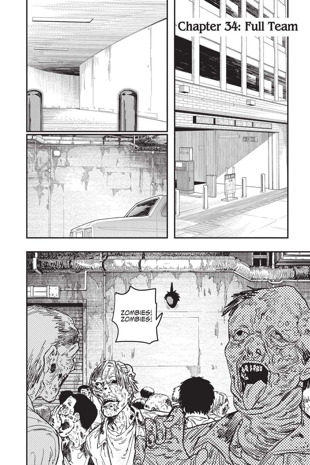 Chainsaw Man Manga Chapter 34 page 2 - Full Team scene