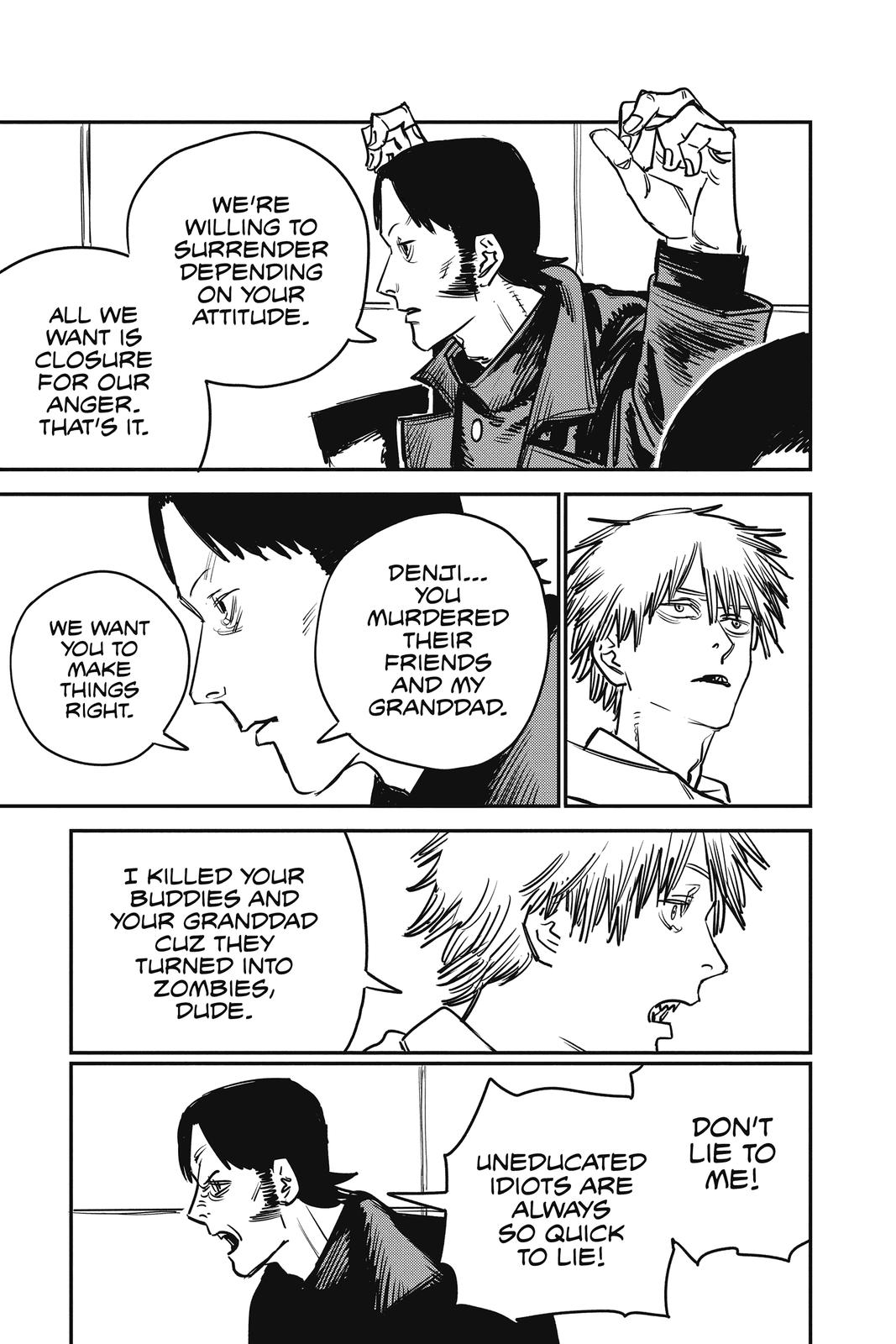 Chainsaw Man Manga Chapter 36 page 11 - Katana vs. Chainsaw scene