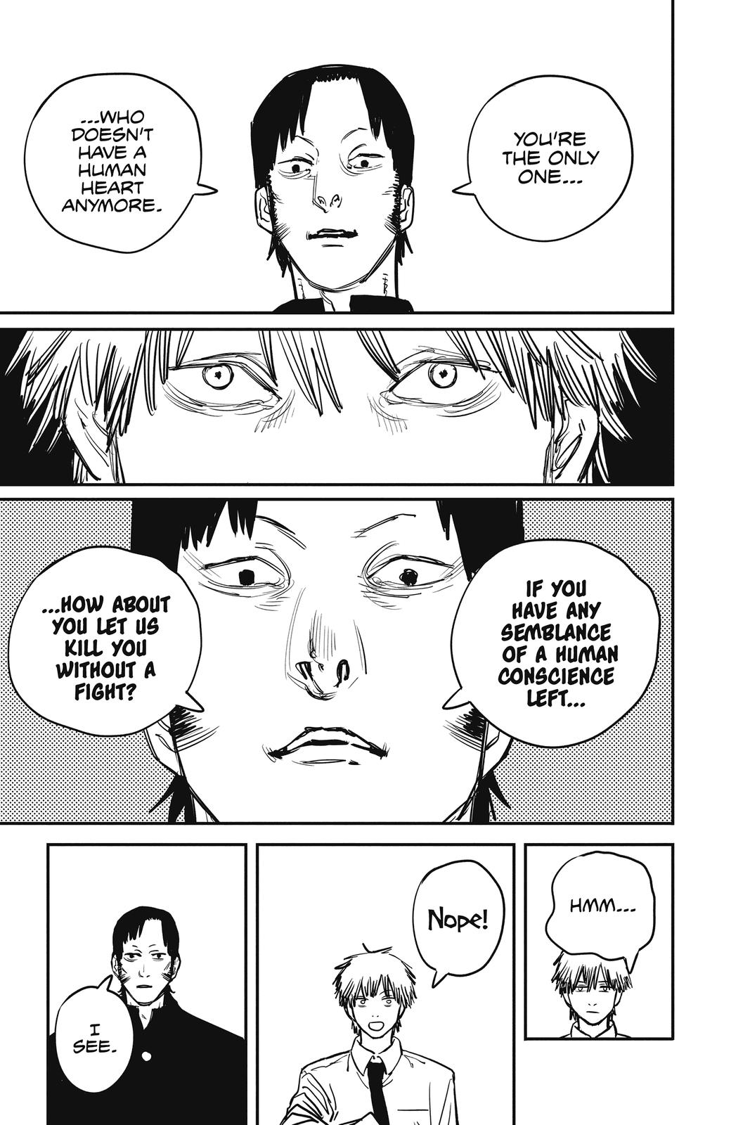 Chainsaw Man Manga Chapter 36 page 13 - Katana vs. Chainsaw scene