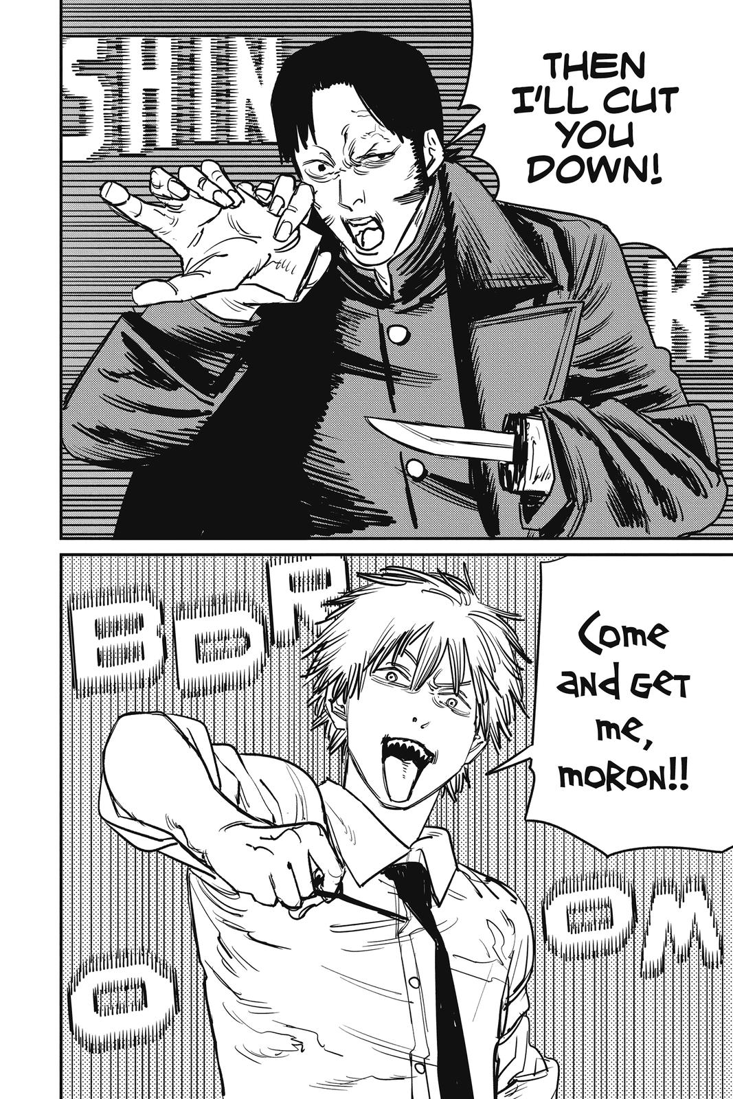 Chainsaw Man Manga Chapter 36 page 14 - Katana vs. Chainsaw scene