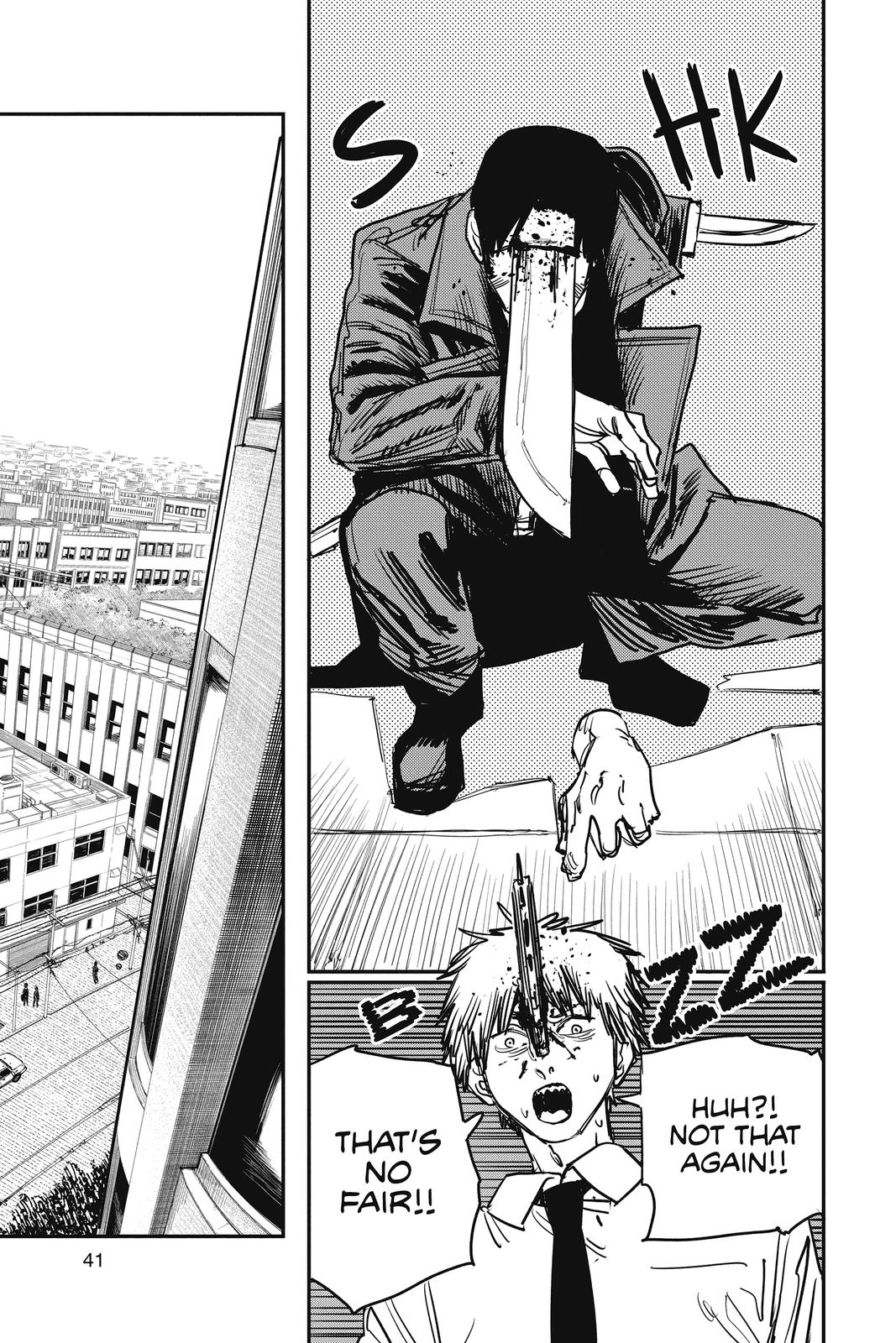 Chainsaw Man Manga Chapter 36 page 15 - Katana vs. Chainsaw scene