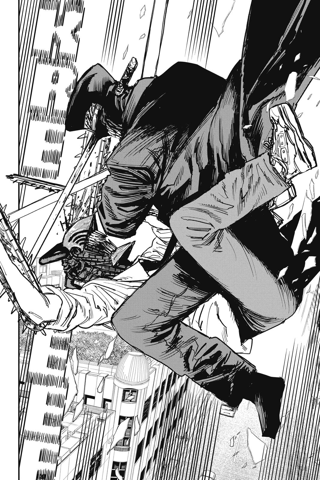 Chainsaw Man Manga Chapter 36 page 17 - Katana vs. Chainsaw scene