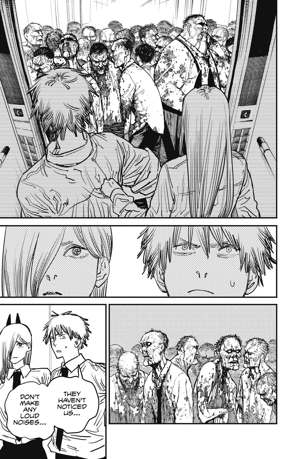 Chainsaw Man Manga Chapter 36 page 3 - Katana vs. Chainsaw scene