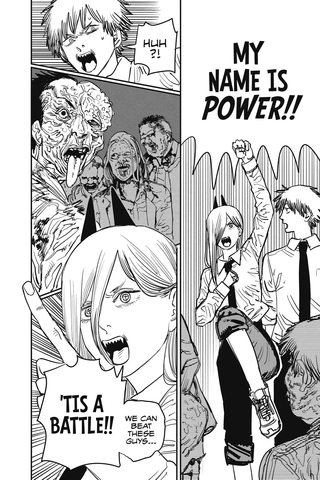 Chainsaw Man Manga Chapter 36 page 4 - Katana vs. Chainsaw scene