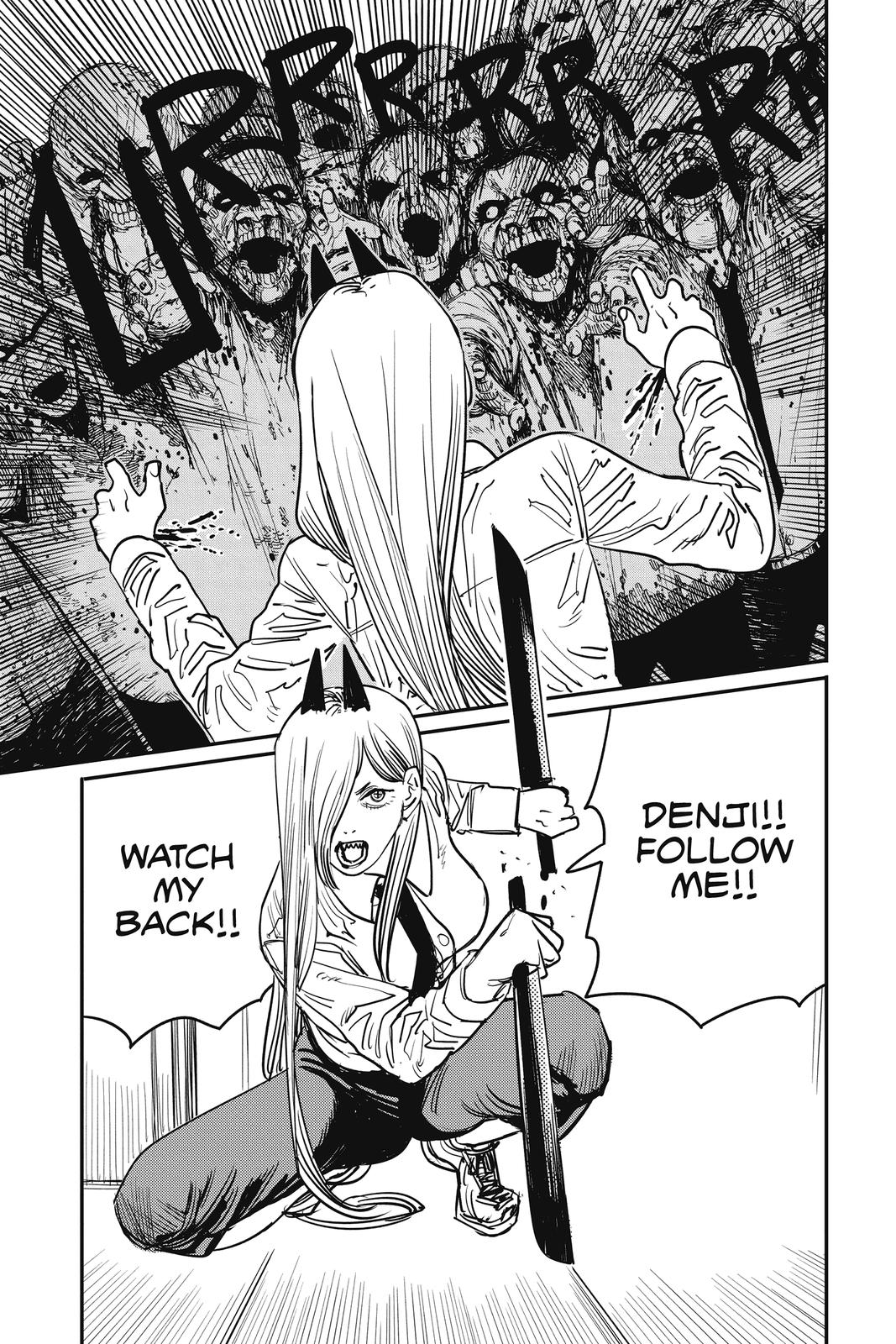 Chainsaw Man Manga Chapter 36 page 5 - Katana vs. Chainsaw scene