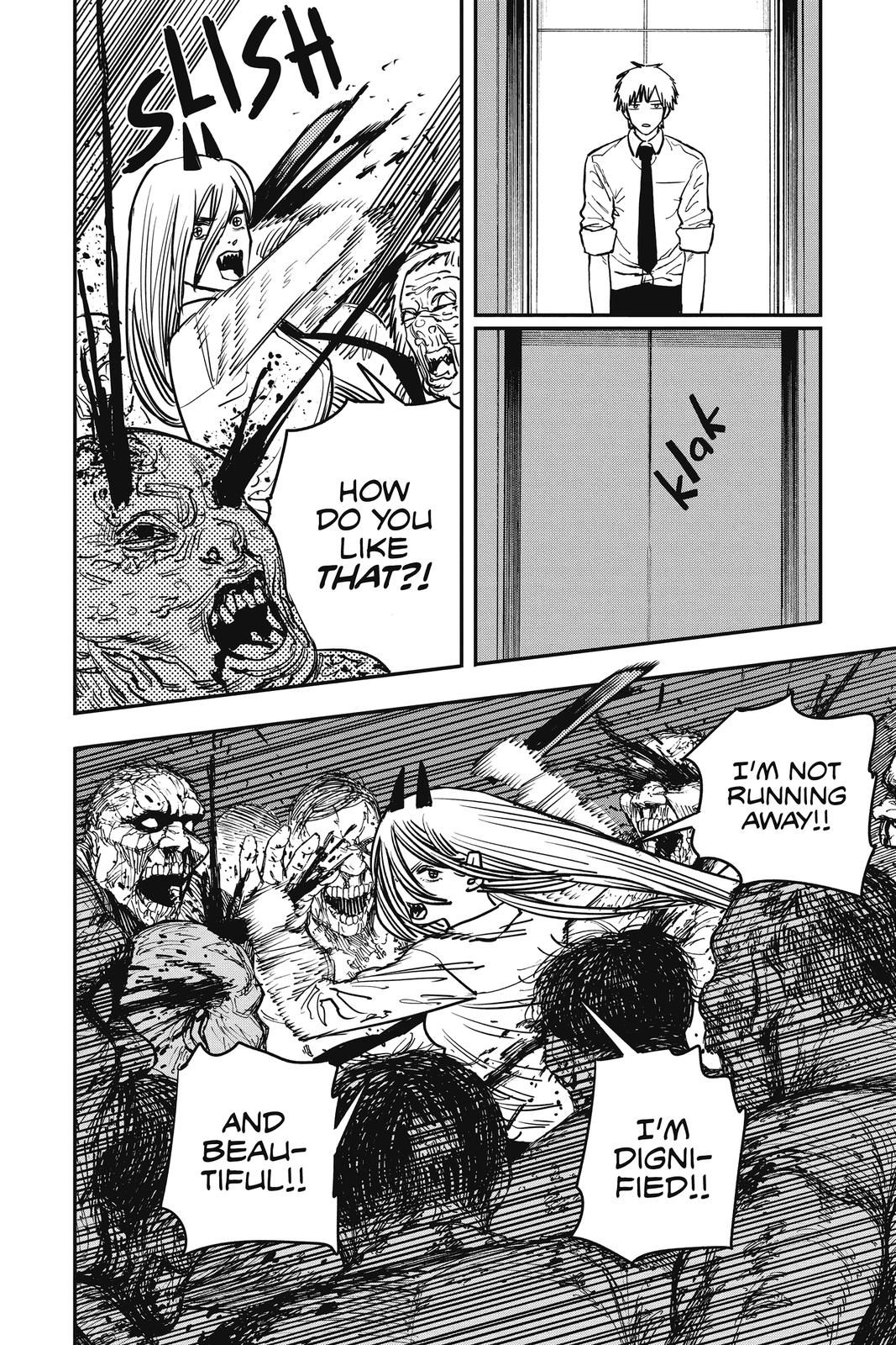 Chainsaw Man Manga Chapter 36 page 6 - Katana vs. Chainsaw scene