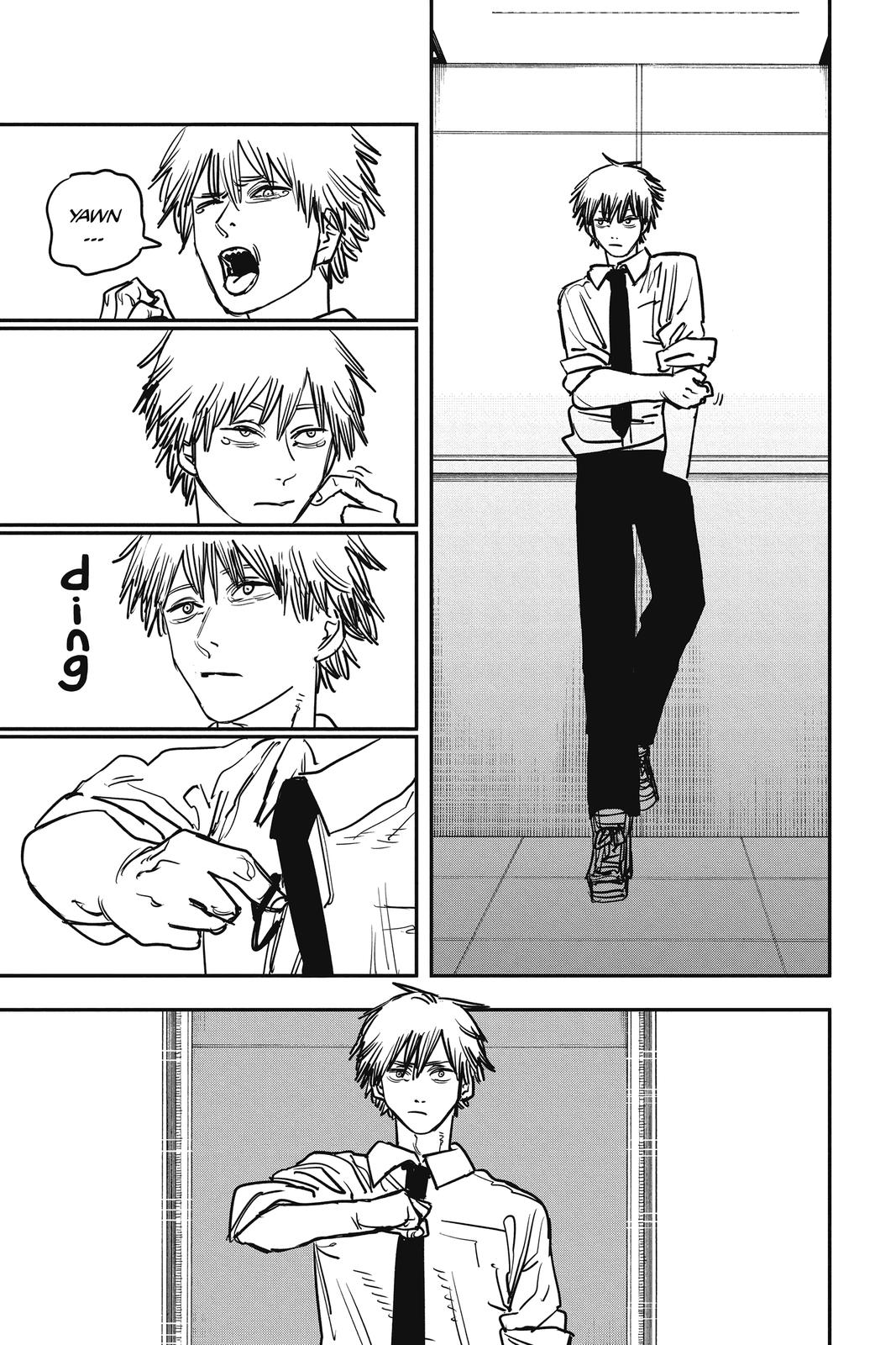 Chainsaw Man Manga Chapter 36 page 9 - Katana vs. Chainsaw scene