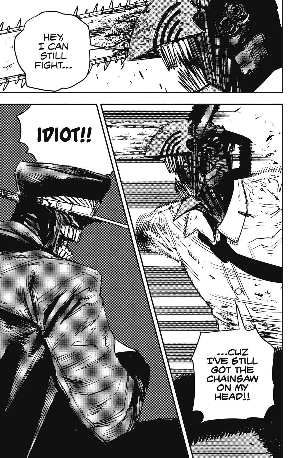 Chainsaw Man Manga Chapter 37 page 10 - Train, Head, Chainsaw scene