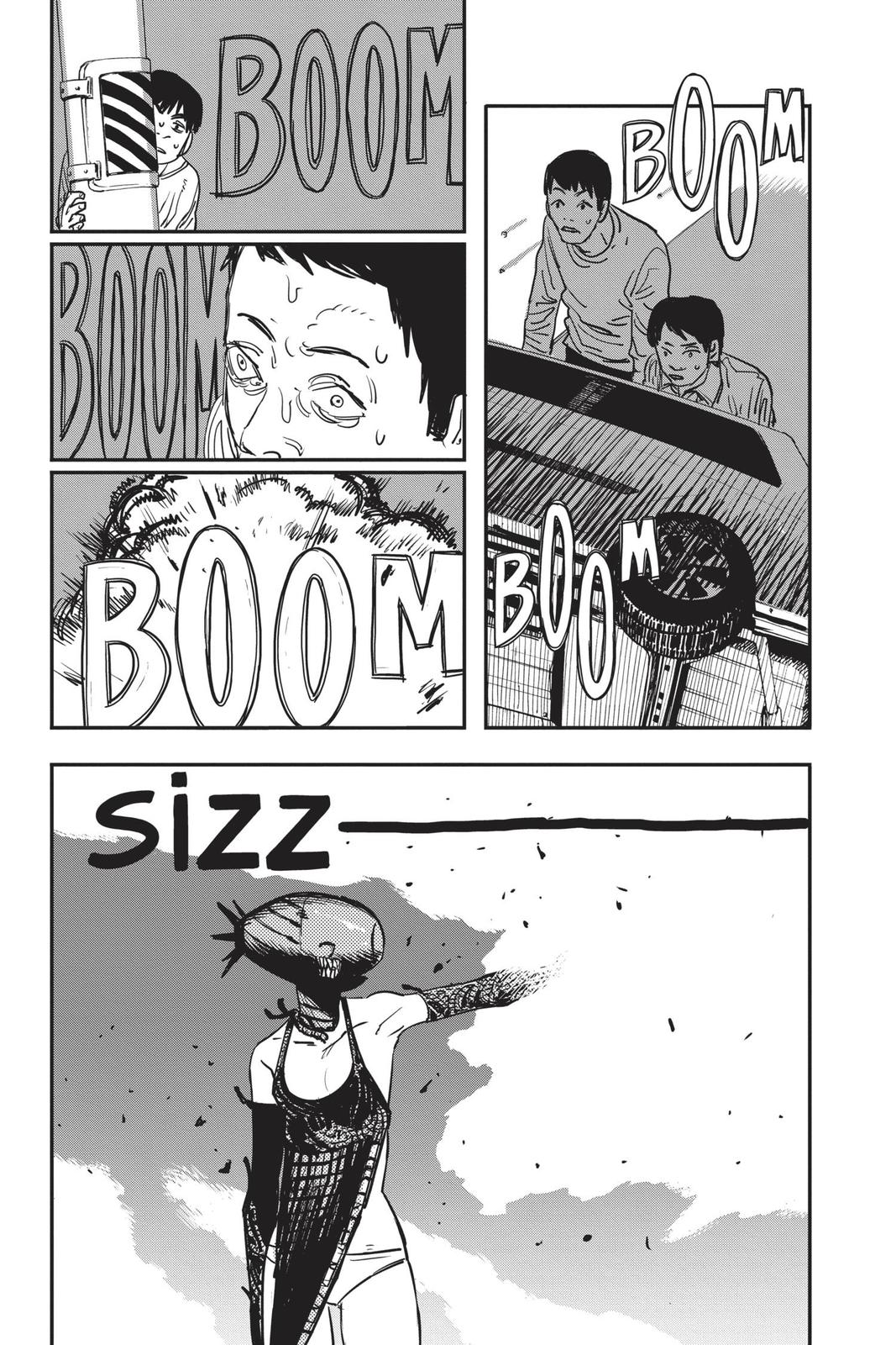 Chainsaw Man Manga Chapter 48 page 15 - Kaboom Kaboom Kaboom scene