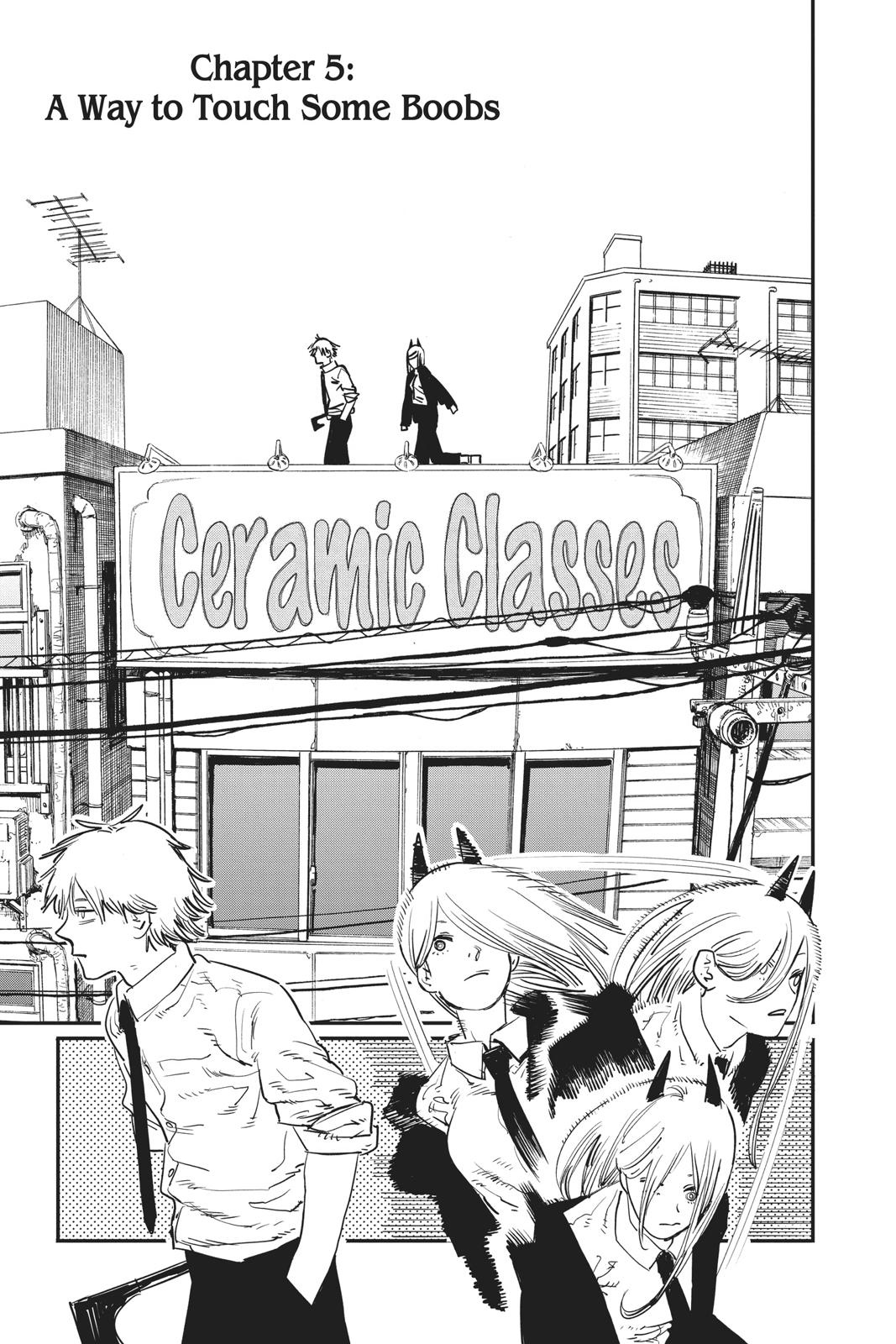 Chainsaw Man Manga Chapter 5 page 1 - A Way to Touch Some Boobs scene