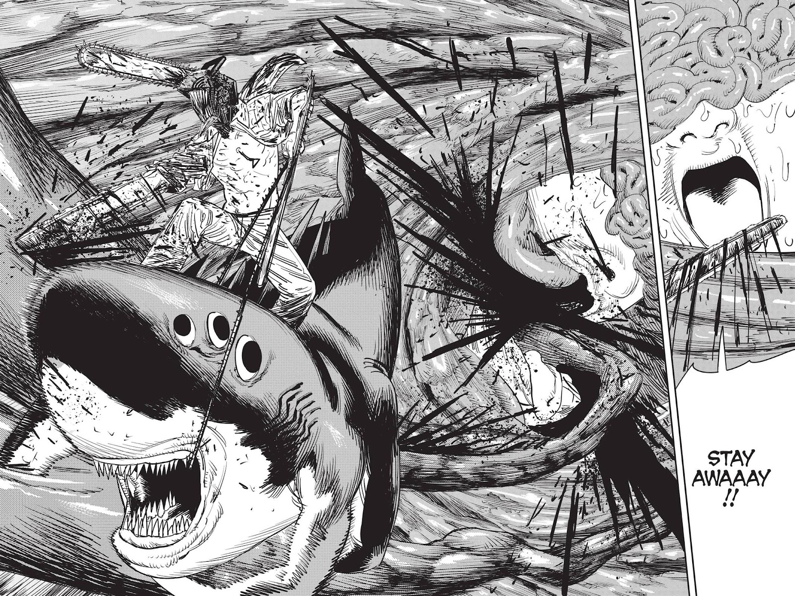 Chainsaw Man Manga Chapter 50 page 13 - Sharknado scene