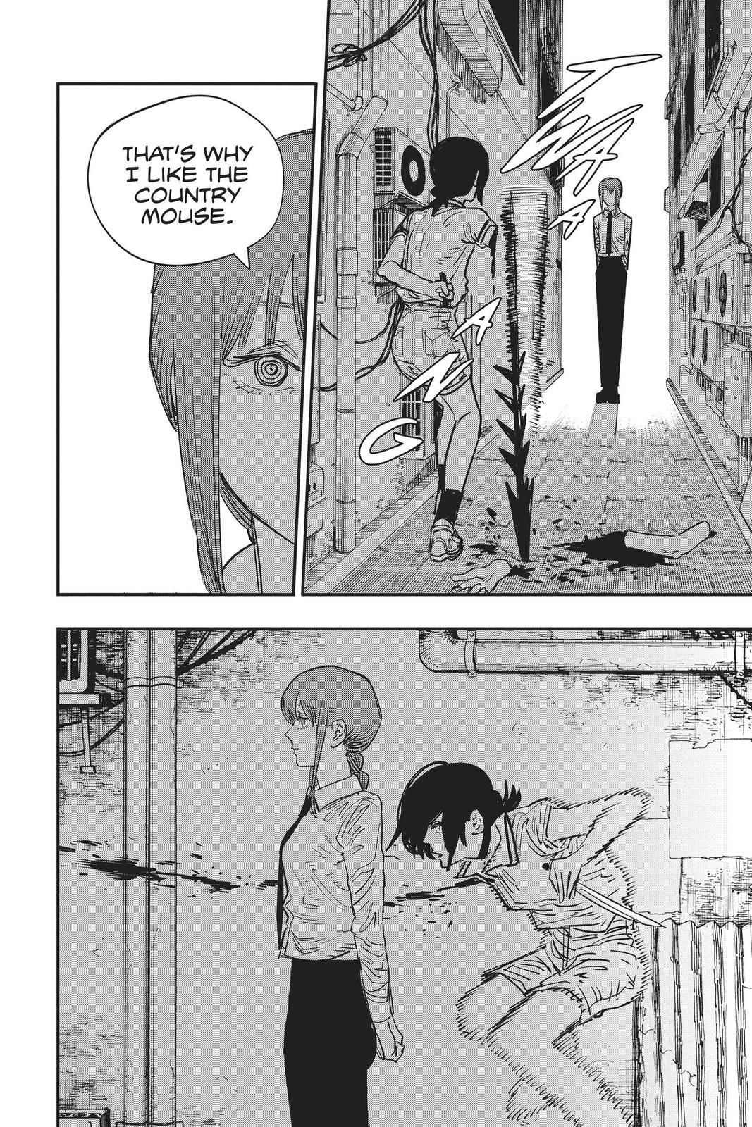 Chainsaw Man Manga Chapter 52 page 10 - Lost Love, Flower, Chainsaw scene