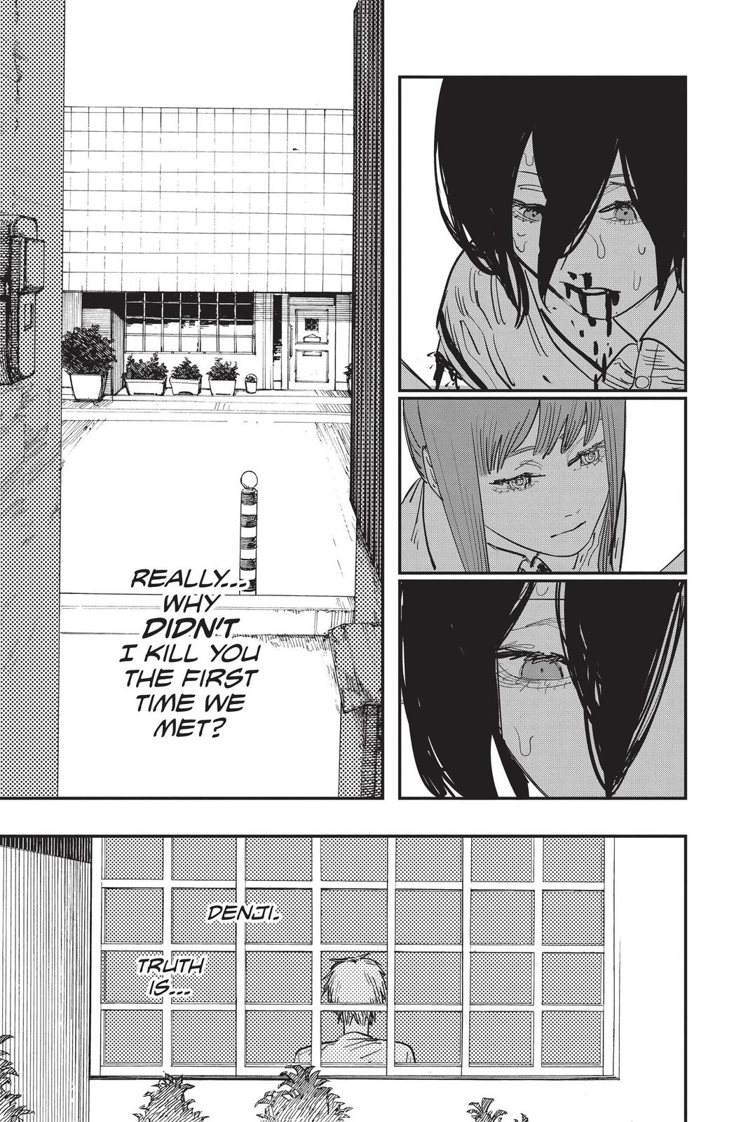 Chainsaw Man Manga Chapter 52 page 13 - Lost Love, Flower, Chainsaw scene