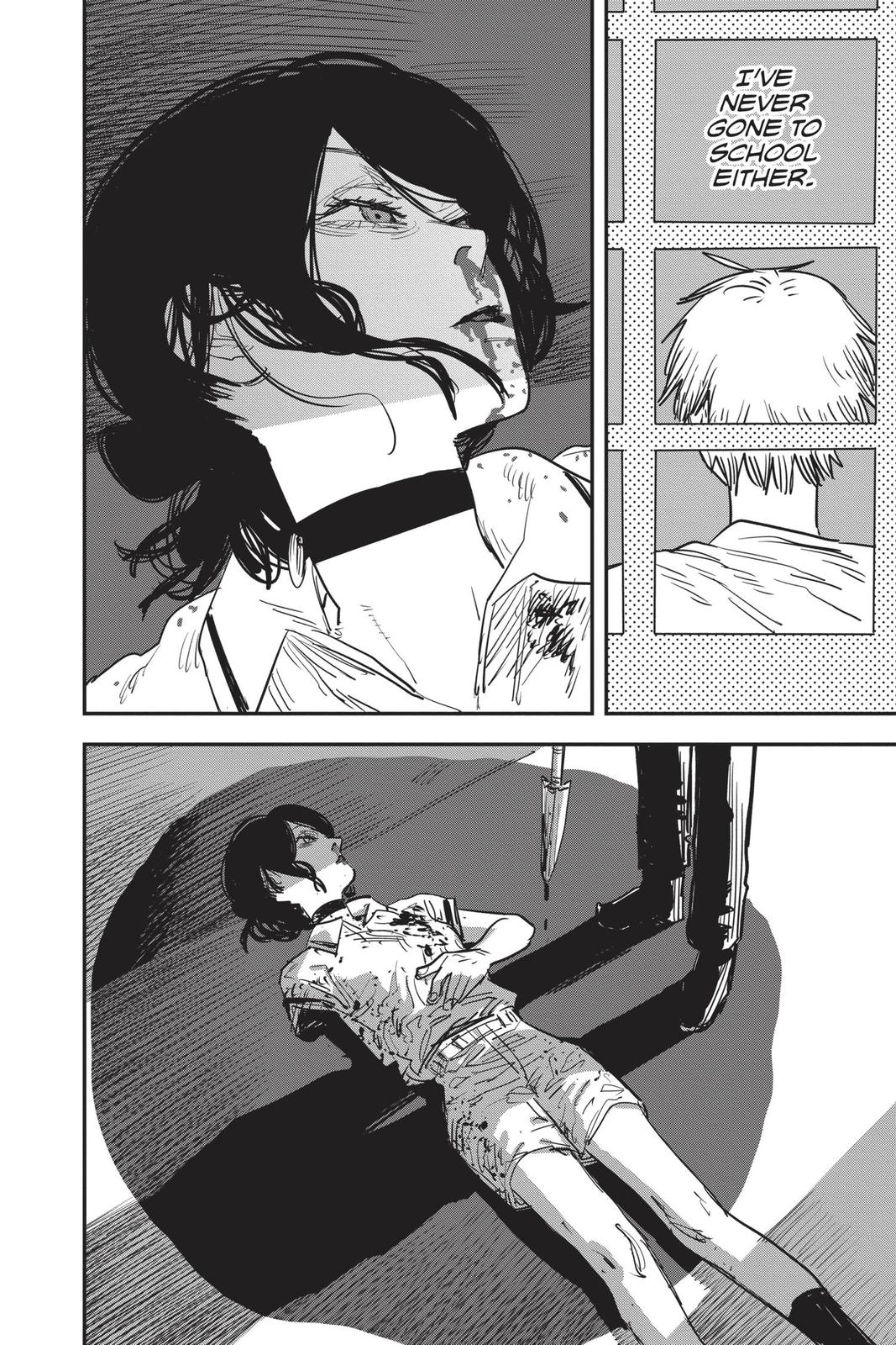 Chainsaw Man Manga Chapter 52 page 14 - Lost Love, Flower, Chainsaw scene