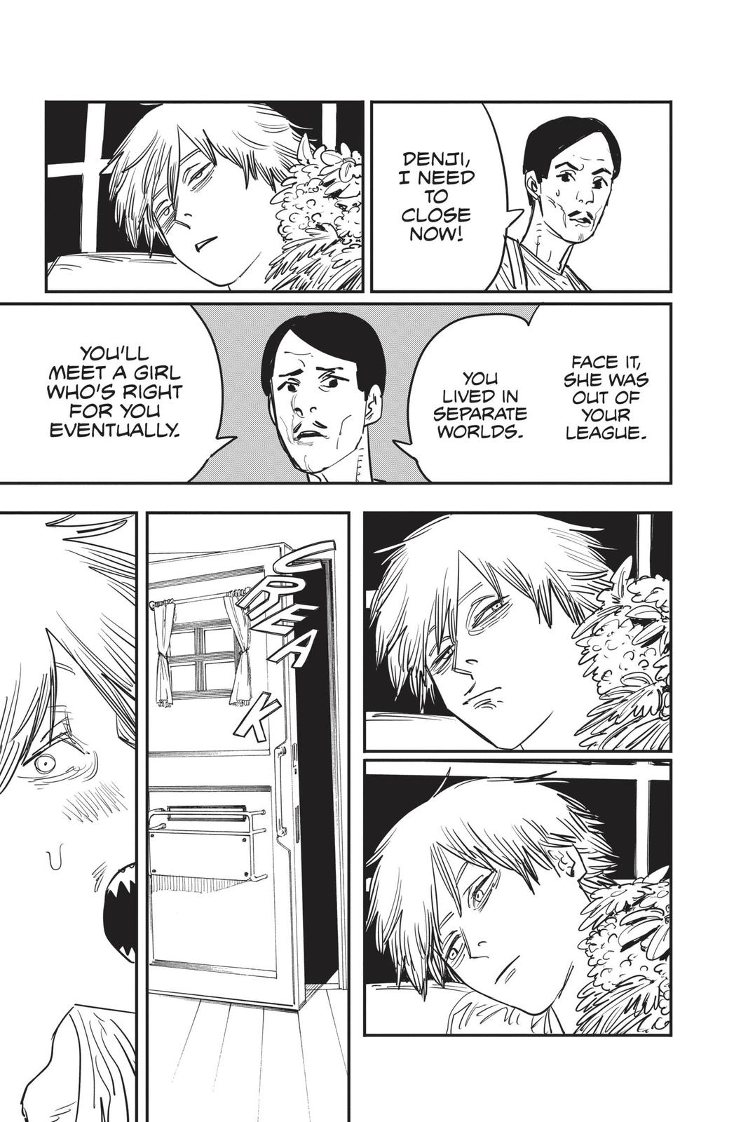 Chainsaw Man Manga Chapter 52 page 17 - Lost Love, Flower, Chainsaw scene