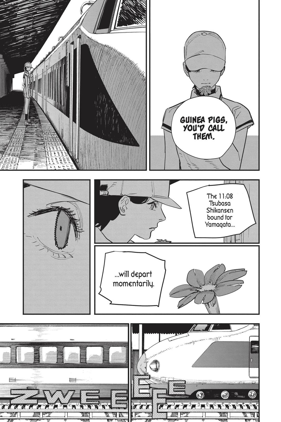 Chainsaw Man Manga Chapter 52 page 3 - Lost Love, Flower, Chainsaw scene