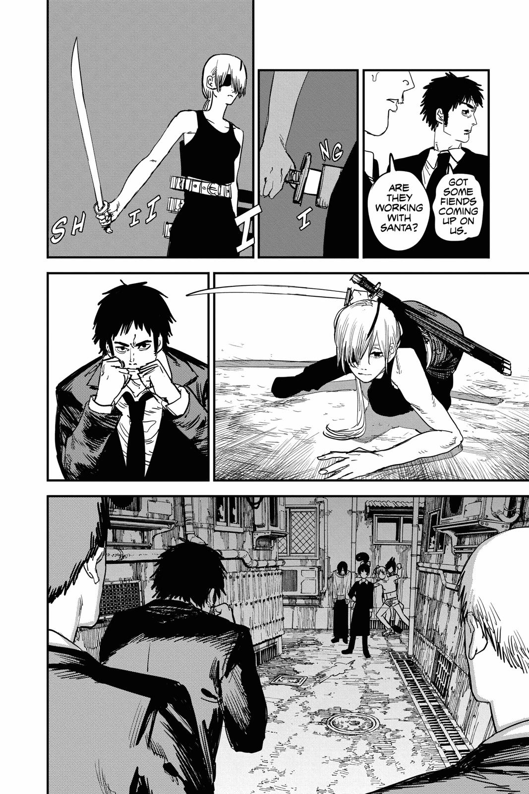 Chainsaw Man Manga Chapter 60 page 8 - Quanxi and Fiends' 49-Person Massacre scene