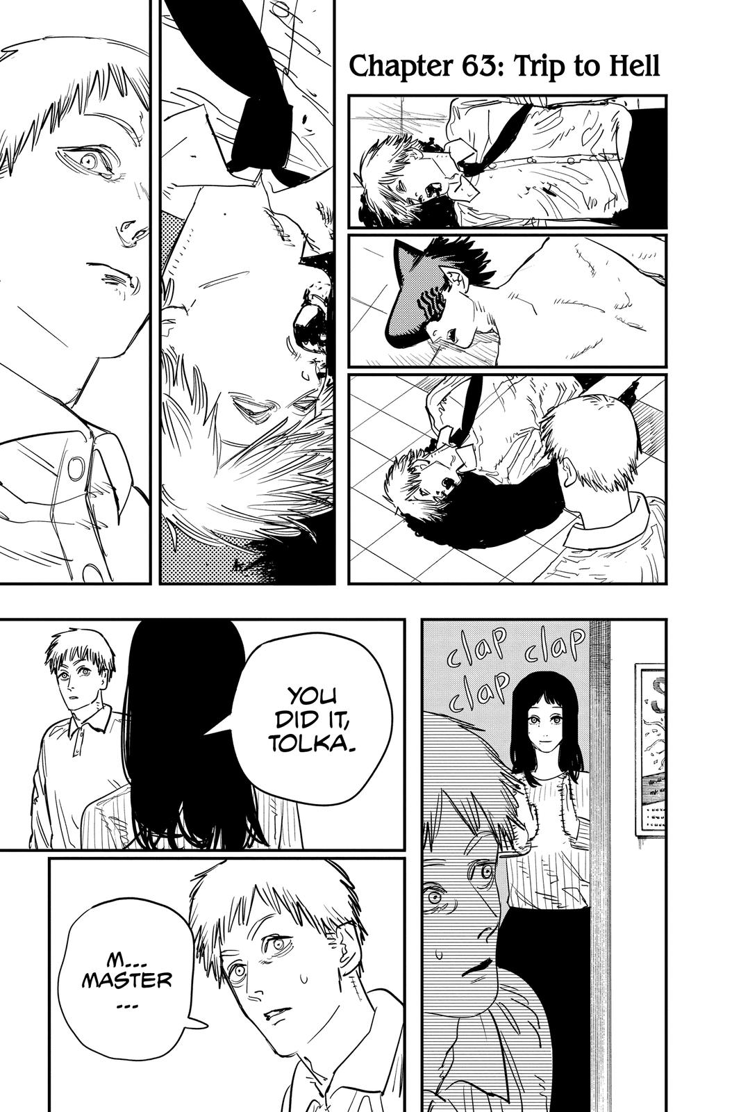 Chainsaw Man Manga Chapter 63 page 1 - Trip to Hell scene