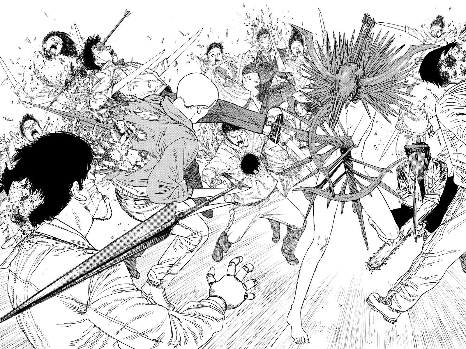 Chainsaw Man Manga Chapter 67 page 12 - The First Devil Hunter scene