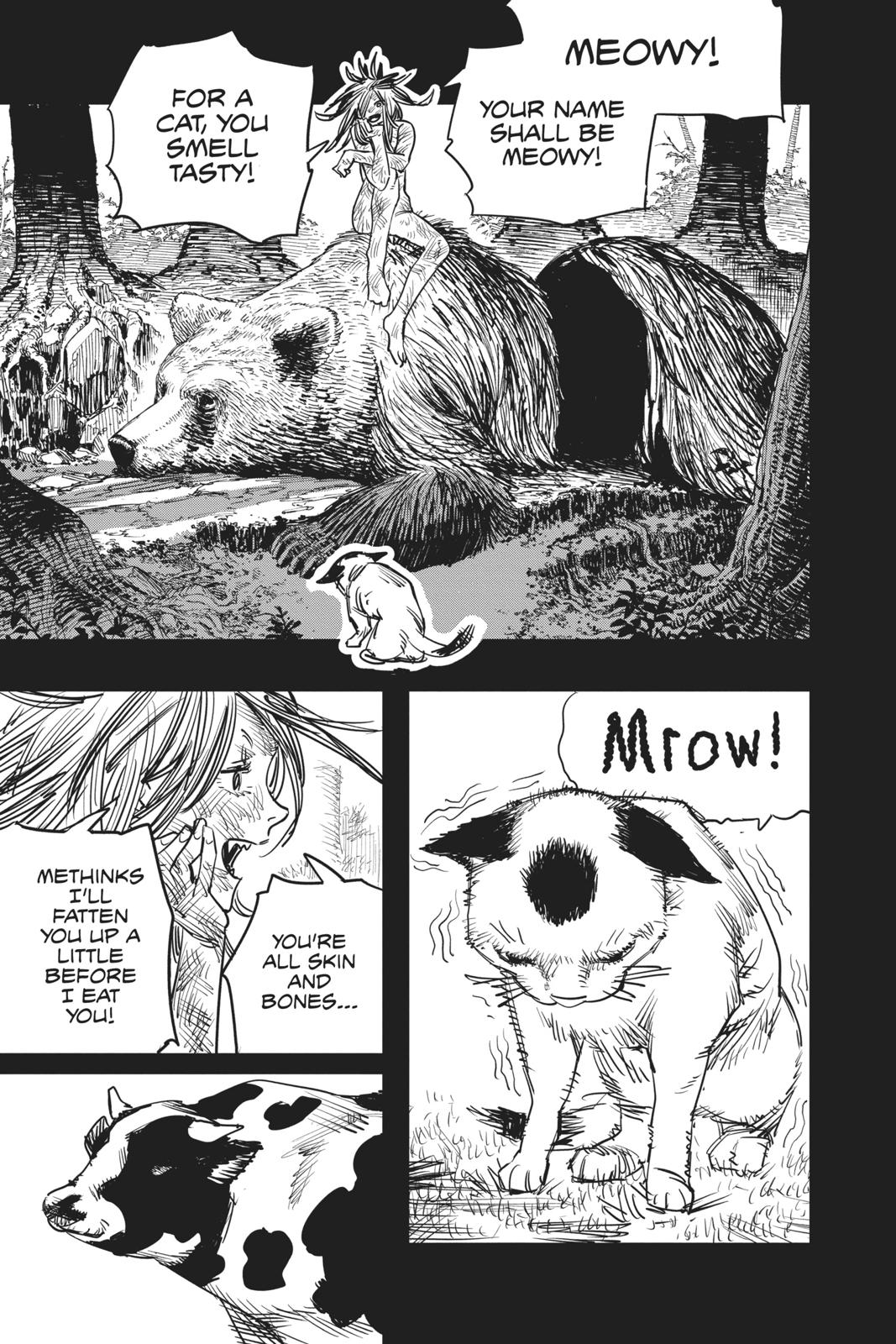 Chainsaw Man Manga Chapter 7 page 5 - Meowy's Whereabouts scene