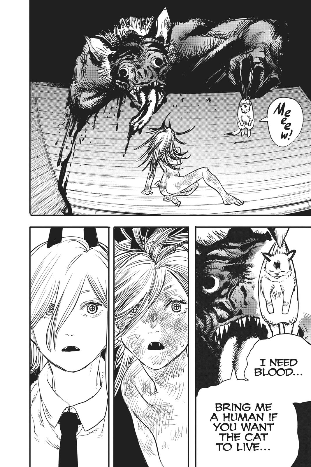 Chainsaw Man Manga Chapter 7 page 8 - Meowy's Whereabouts scene