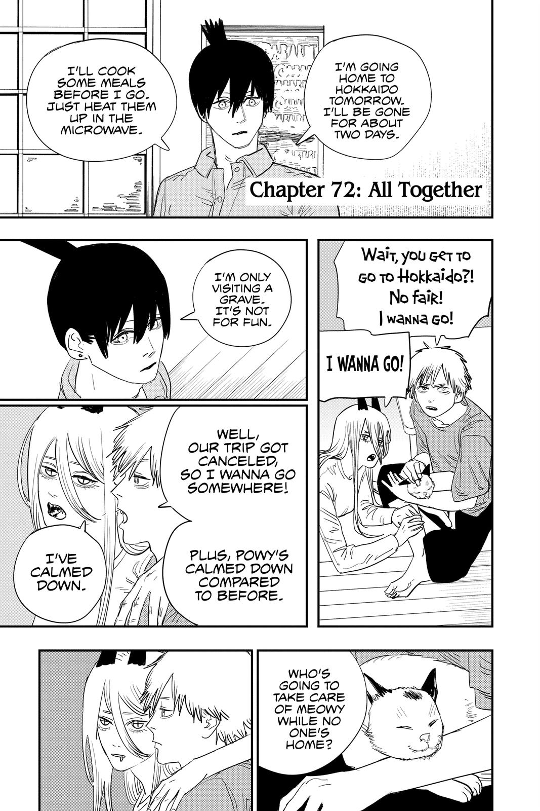 Chainsaw Man Manga Chapter 72 page 1 - All Together scene