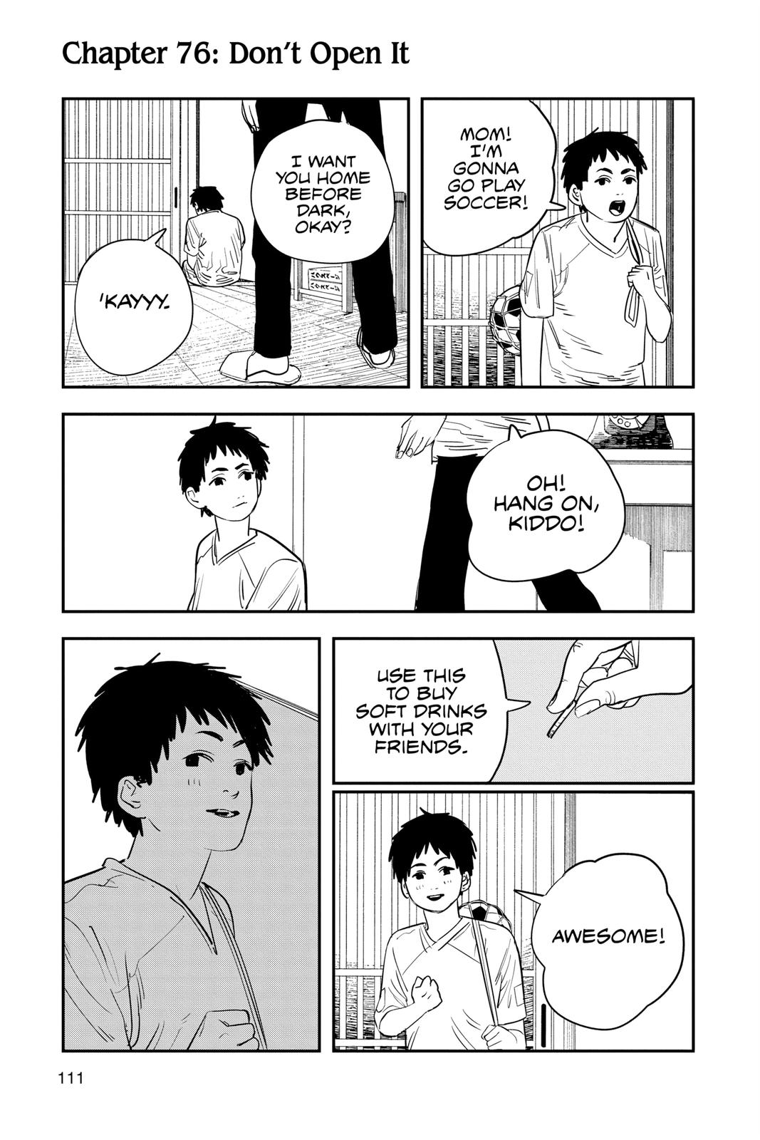 Chainsaw Man Manga Chapter 76 page 1 - Don't Open It scene