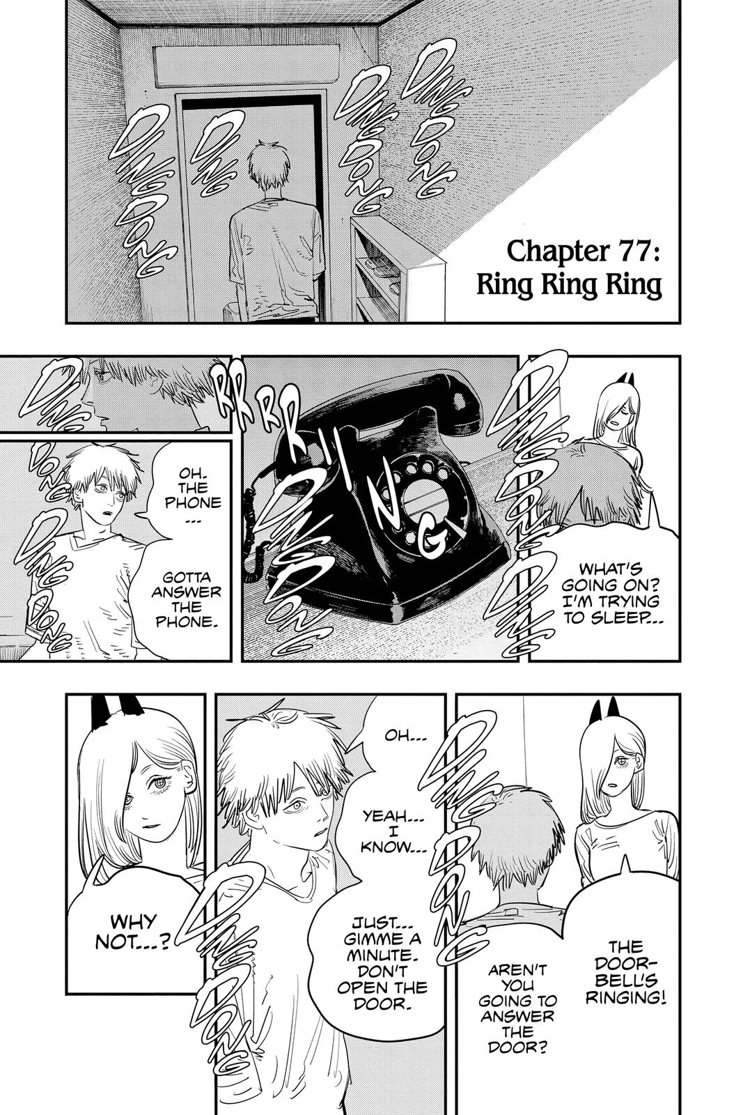Chainsaw Man Manga Chapter 77 page 1 - Ring Ring Ring scene