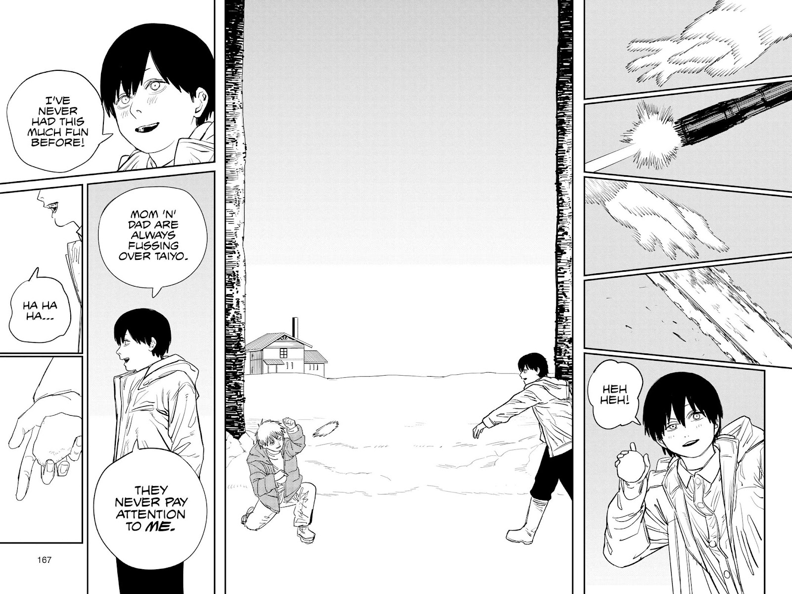 Chainsaw Man Manga Chapter 78 page 14 - Snowball Fight scene