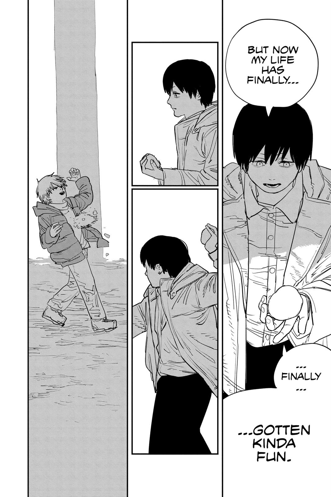 Chainsaw Man Manga Chapter 78 page 15 - Snowball Fight scene
