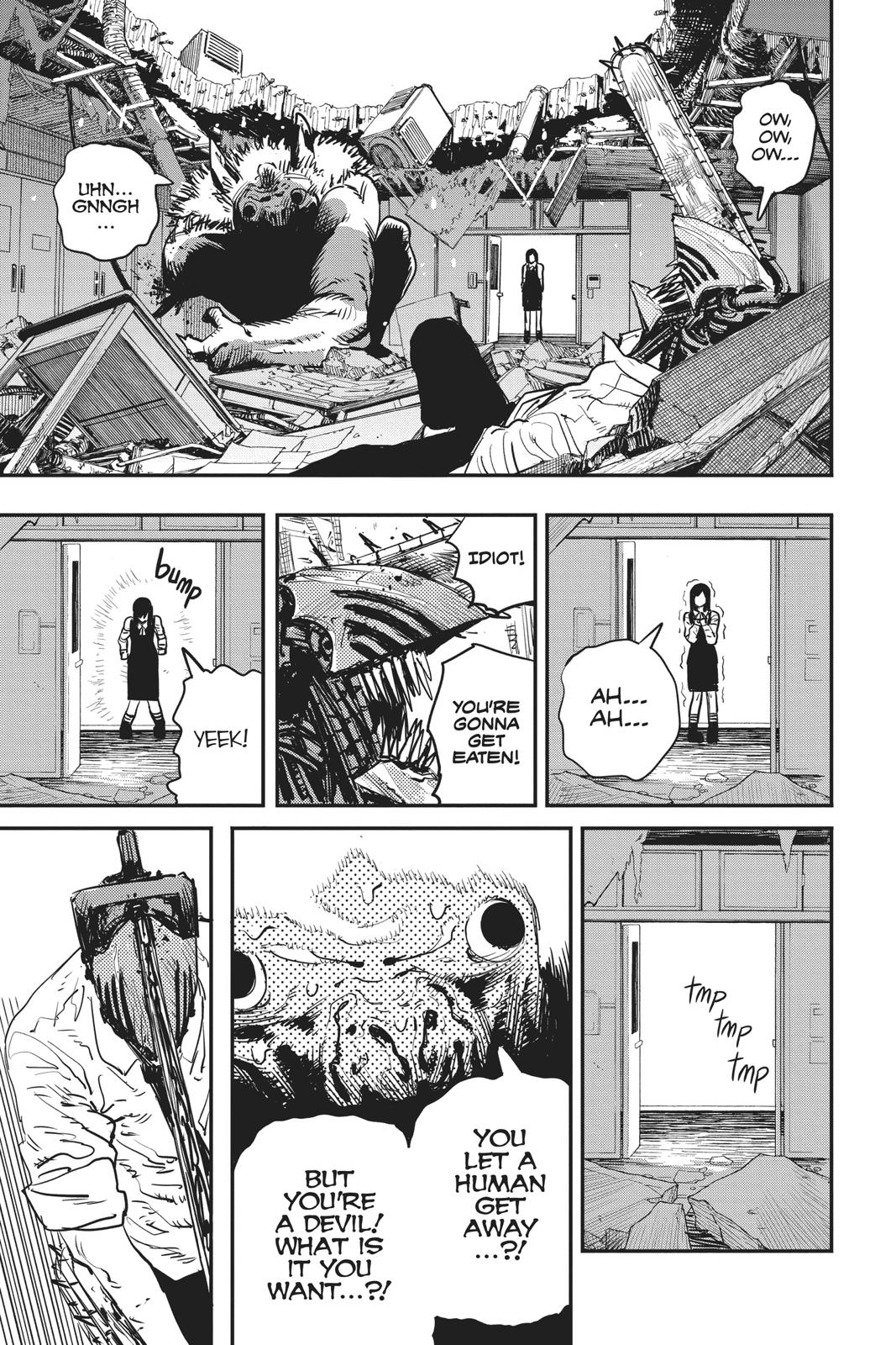 Chainsaw Man Manga Chapter 8 page 10 - Chainsaw vs. Bat scene