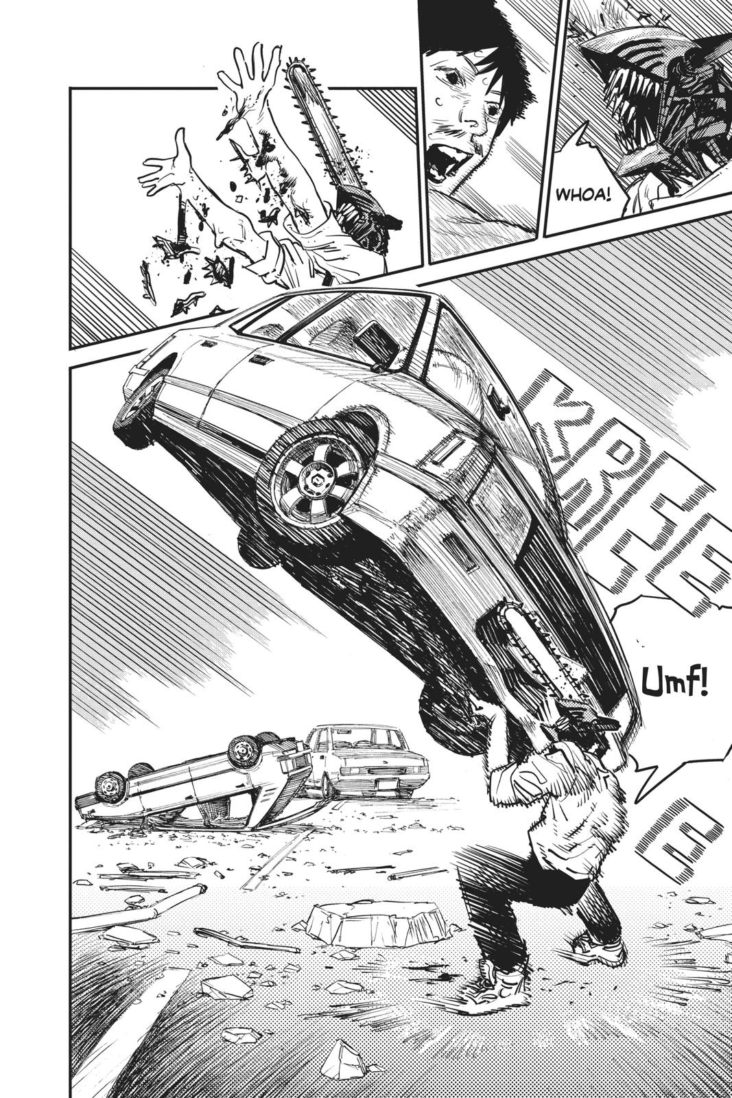 Chainsaw Man Manga Chapter 8 page 14 - Chainsaw vs. Bat scene