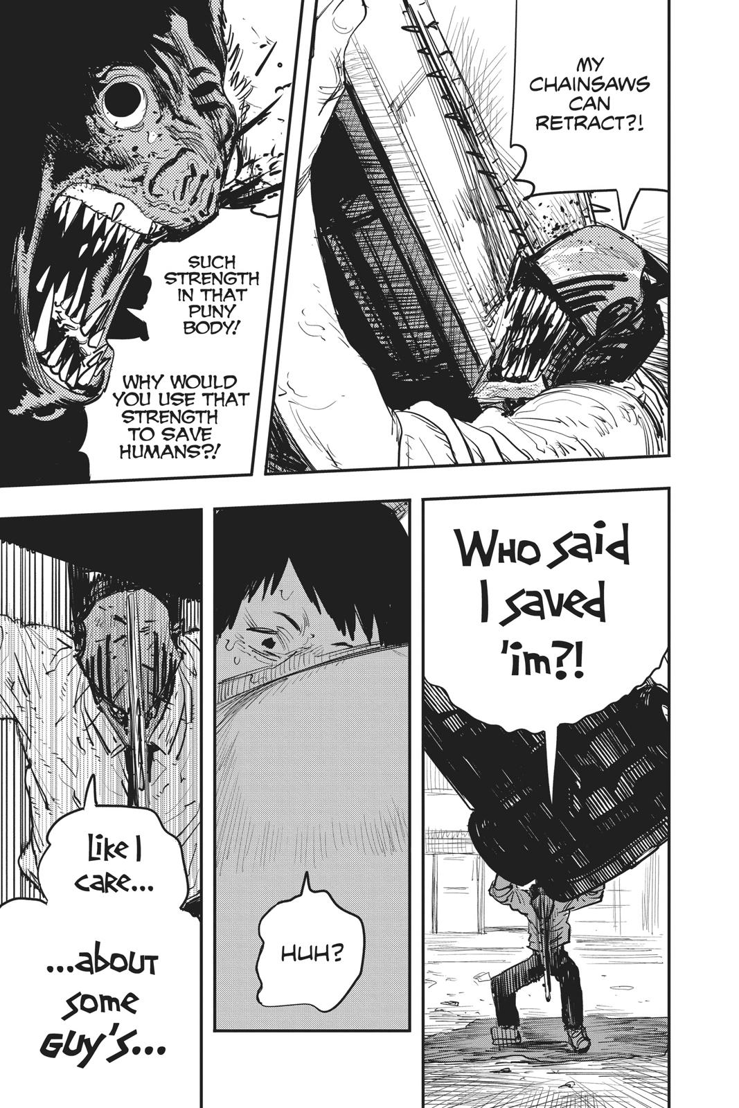 Chainsaw Man Manga Chapter 8 page 15 - Chainsaw vs. Bat scene