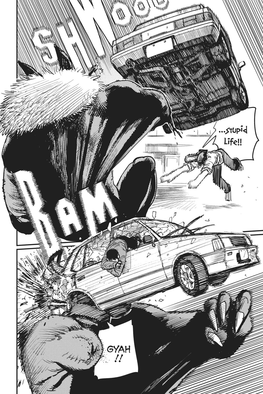 Chainsaw Man Manga Chapter 8 page 16 - Chainsaw vs. Bat scene