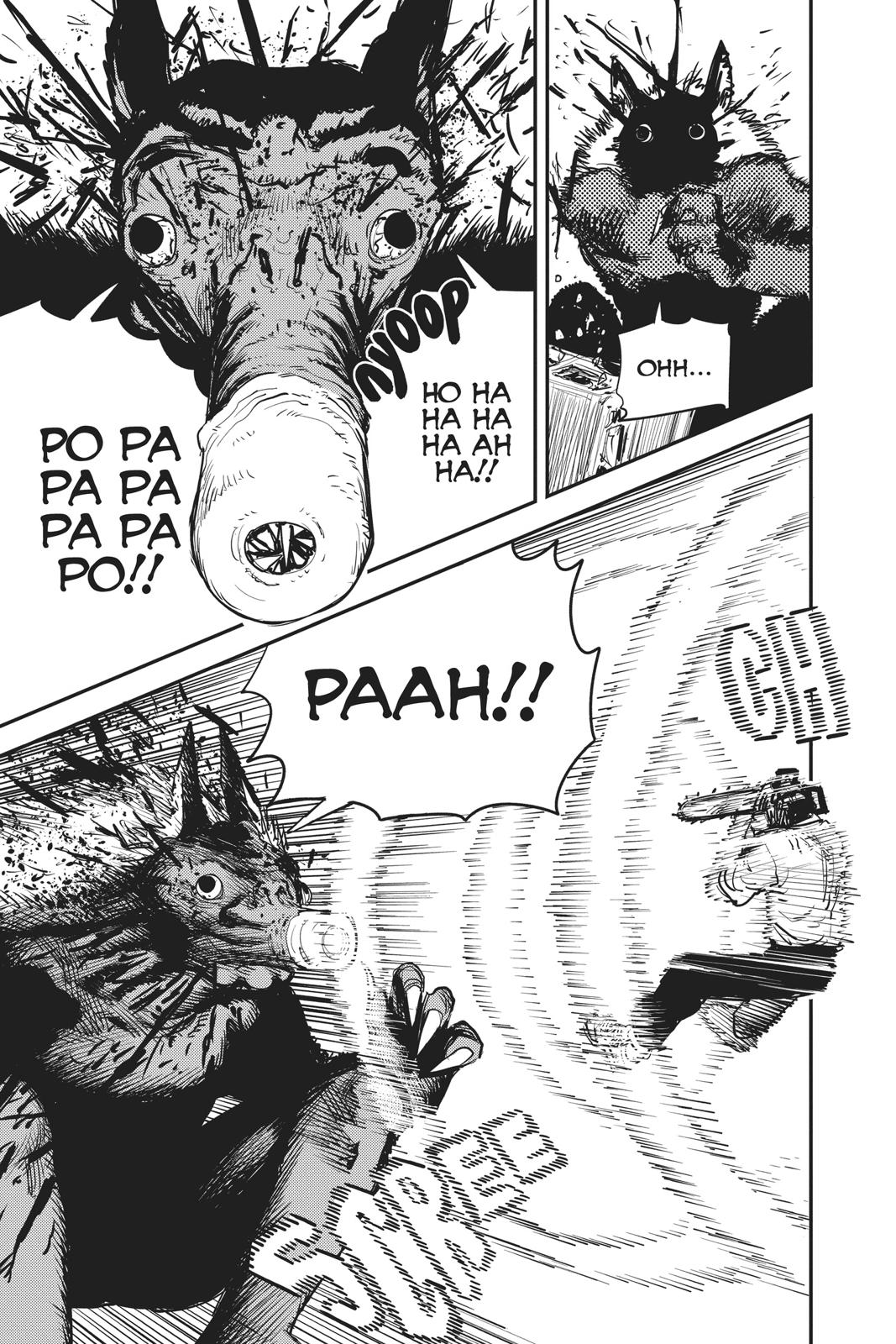 Chainsaw Man Manga Chapter 8 page 17 - Chainsaw vs. Bat scene