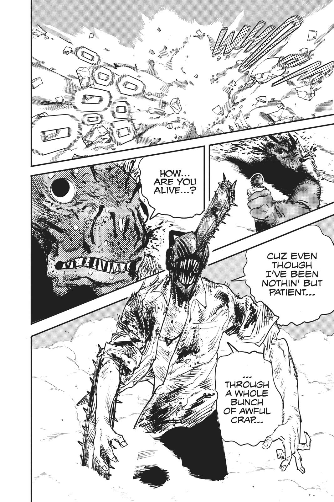 Chainsaw Man Manga Chapter 8 page 20 - Chainsaw vs. Bat scene