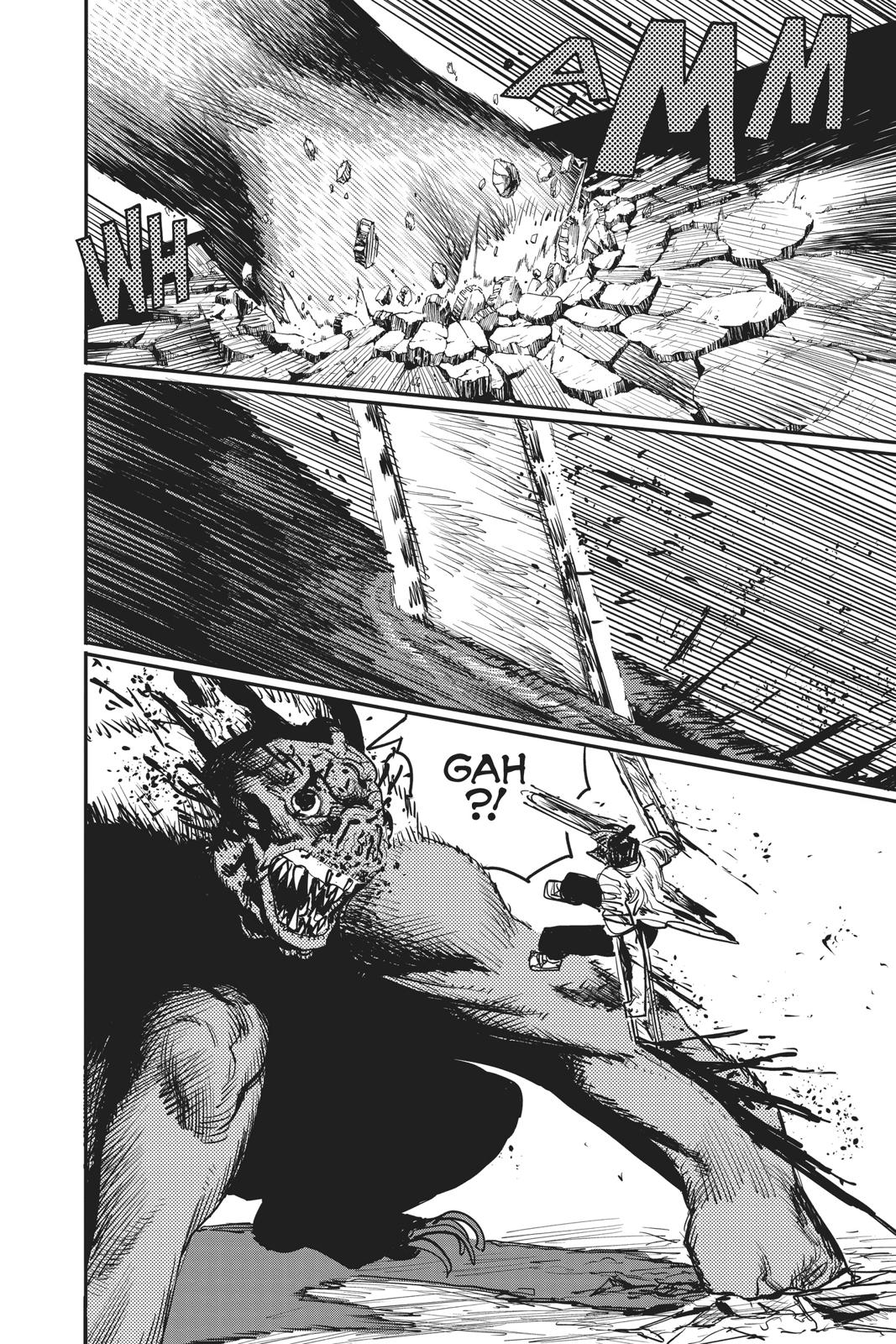 Chainsaw Man Manga Chapter 8 page 22 - Chainsaw vs. Bat scene