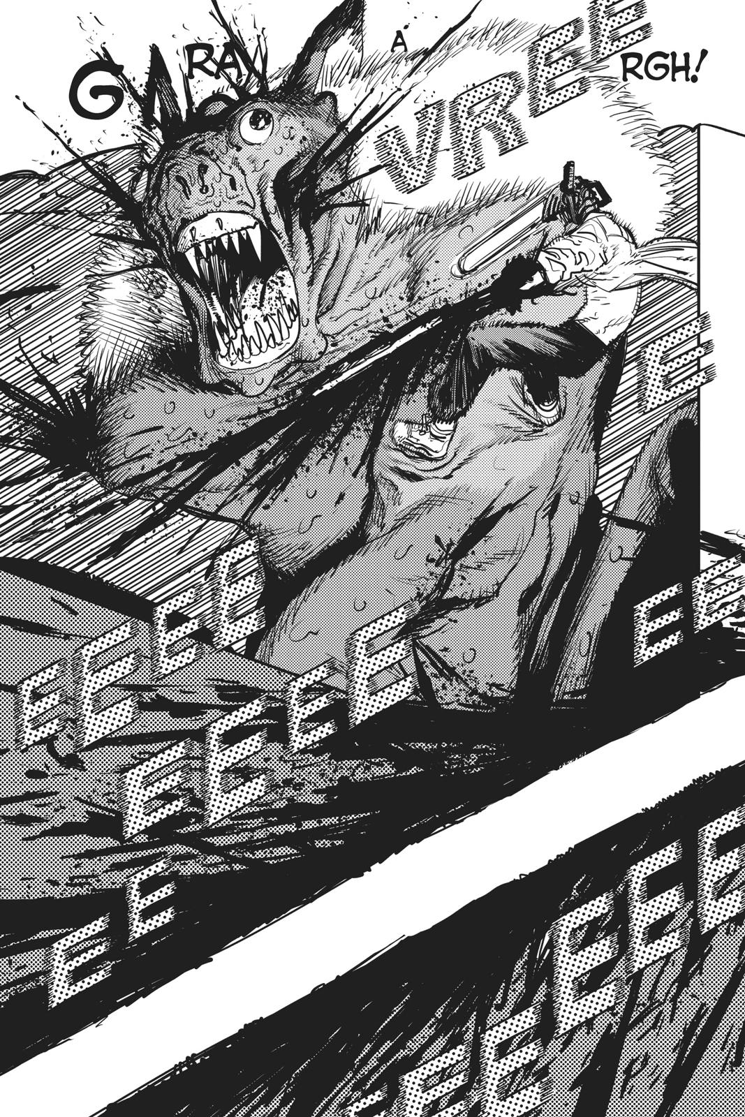 Chainsaw Man Manga Chapter 8 page 23 - Chainsaw vs. Bat scene