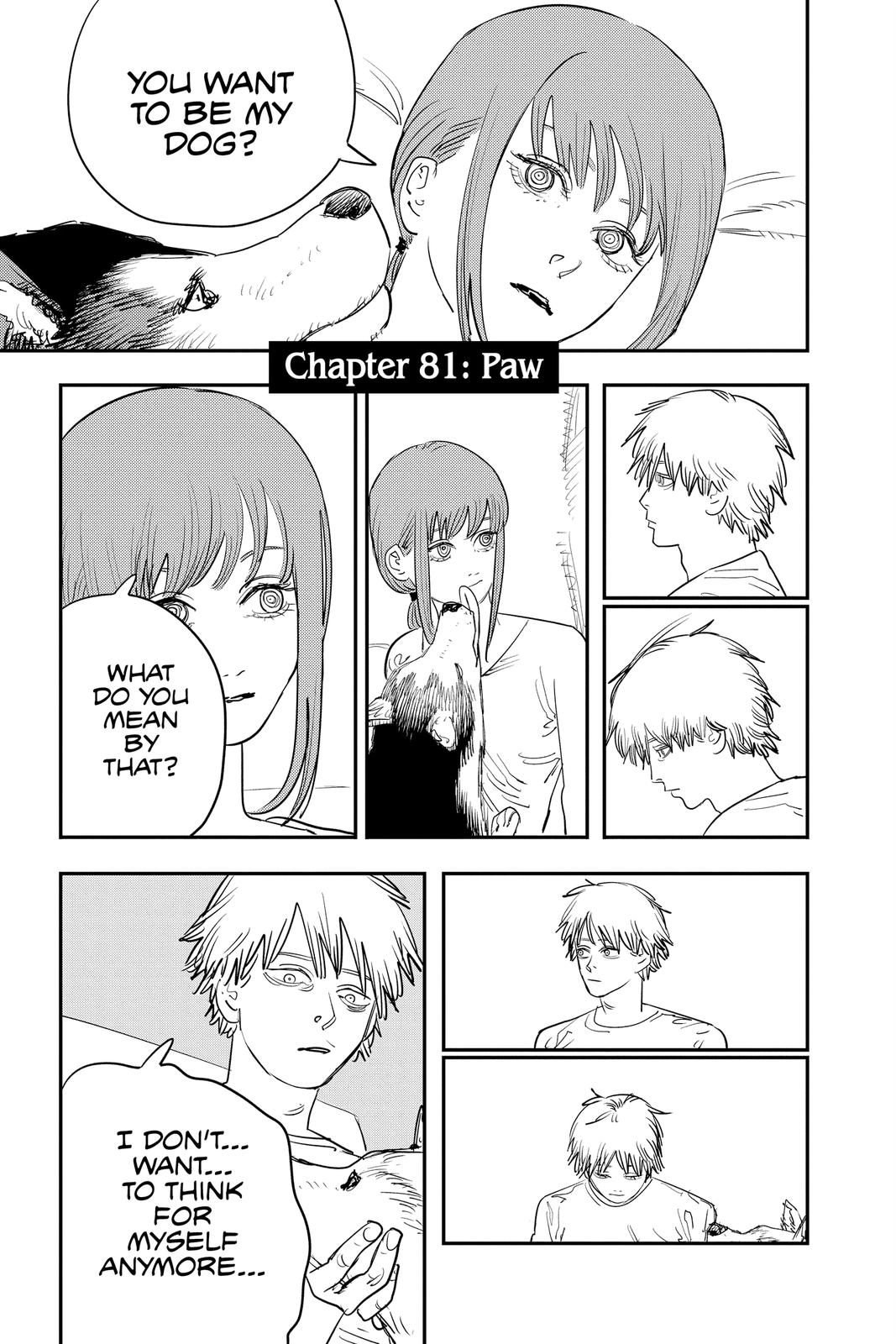 Chainsaw Man Manga Chapter 81 page 1 - Paw scene