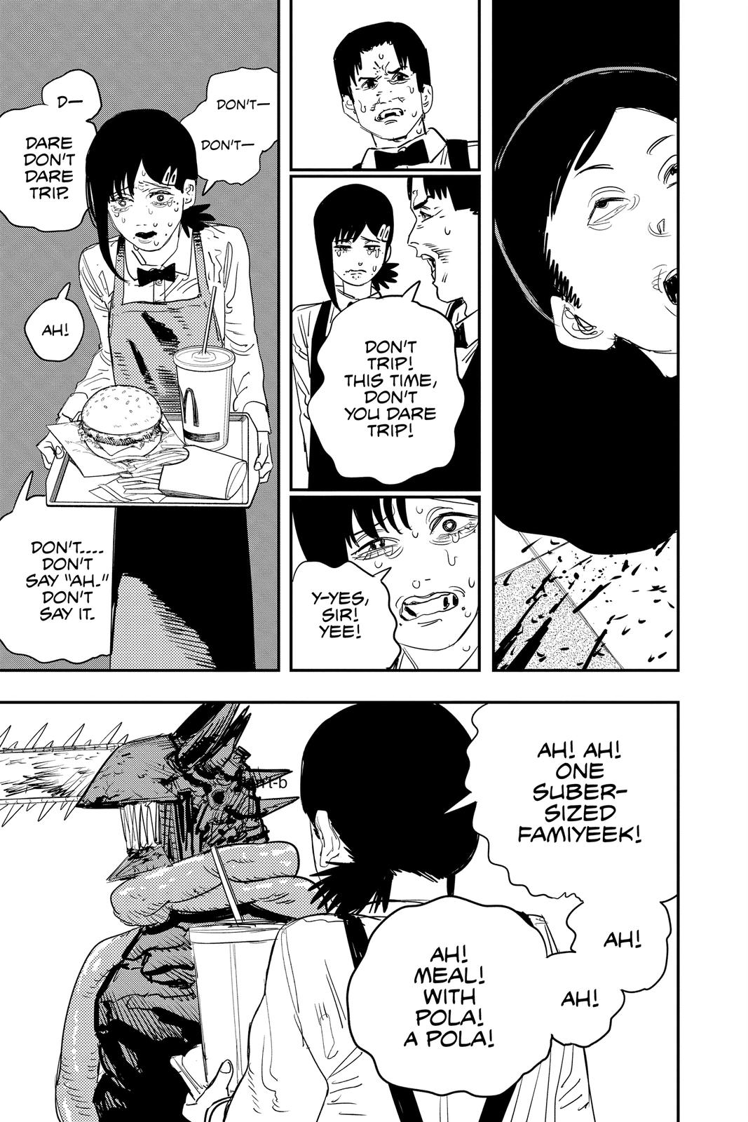 Chainsaw Man Manga Chapter 85 page 20 - Bloody Good Gut Feeling scene