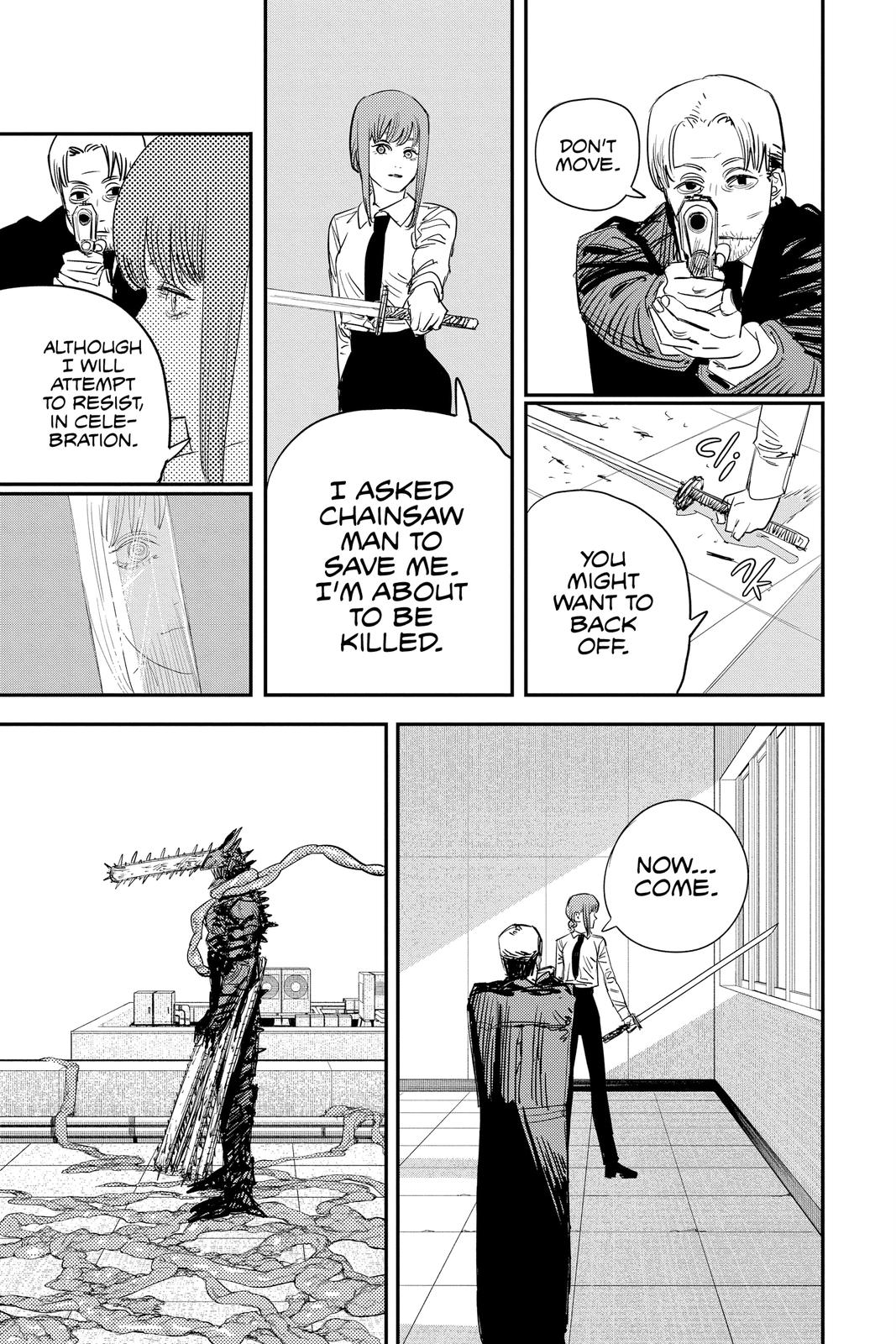 Chainsaw Man Manga Chapter 85 page 4 - Bloody Good Gut Feeling scene