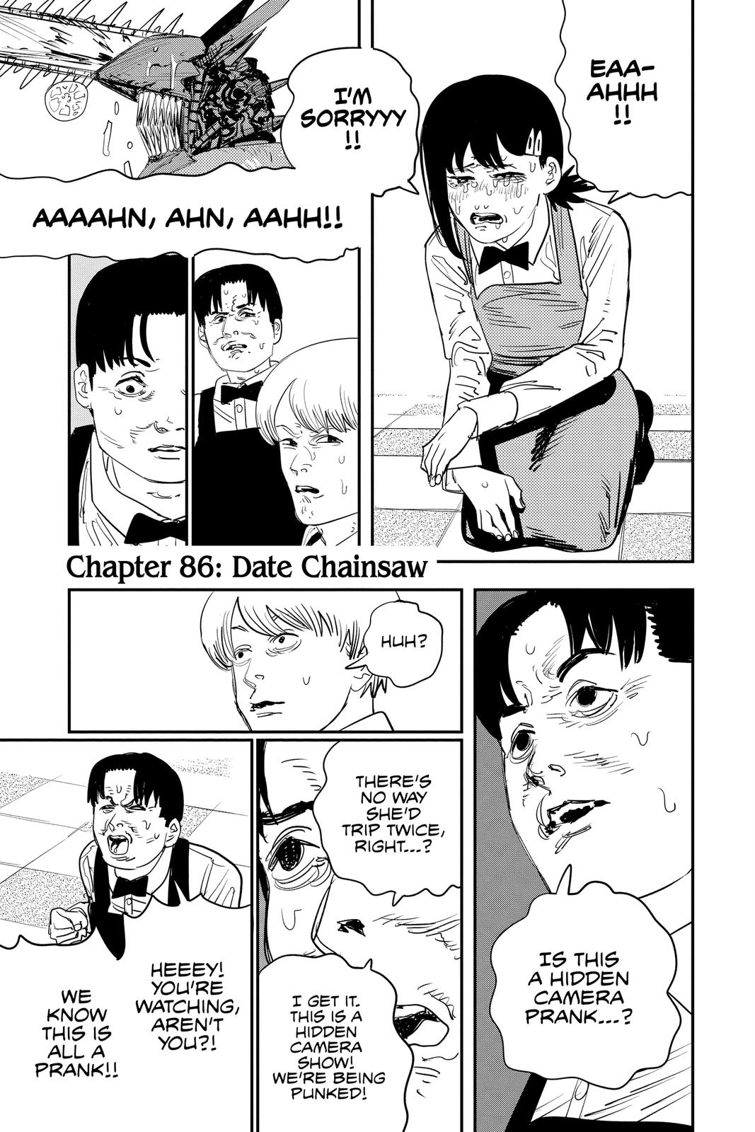 Chainsaw Man Manga Chapter 86 page 1 - Date Chainsaw scene