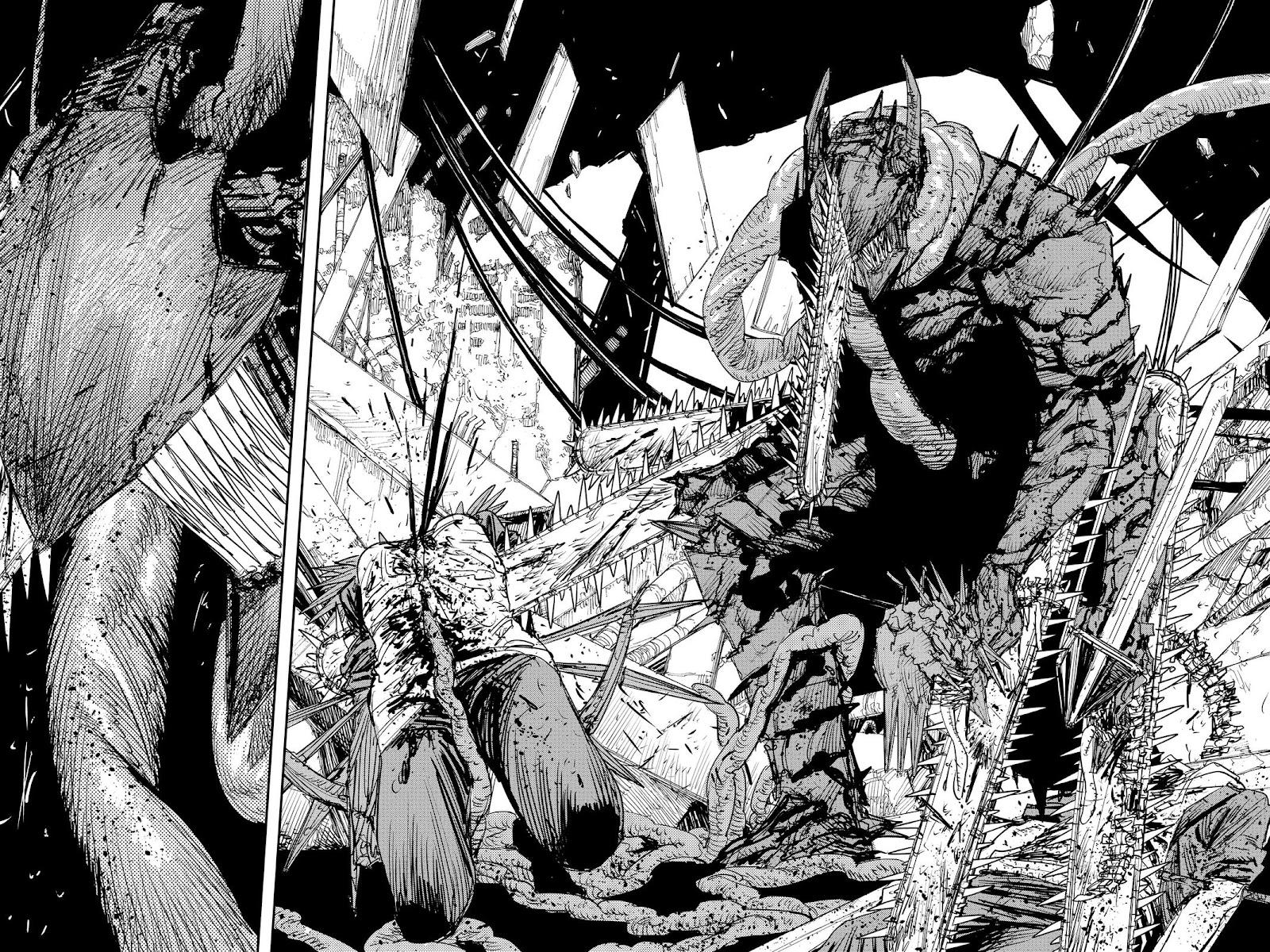 Chainsaw Man Manga Chapter 87 page 12 - Chainsaw Man Vs. the Horrifying Weapon Humans scene