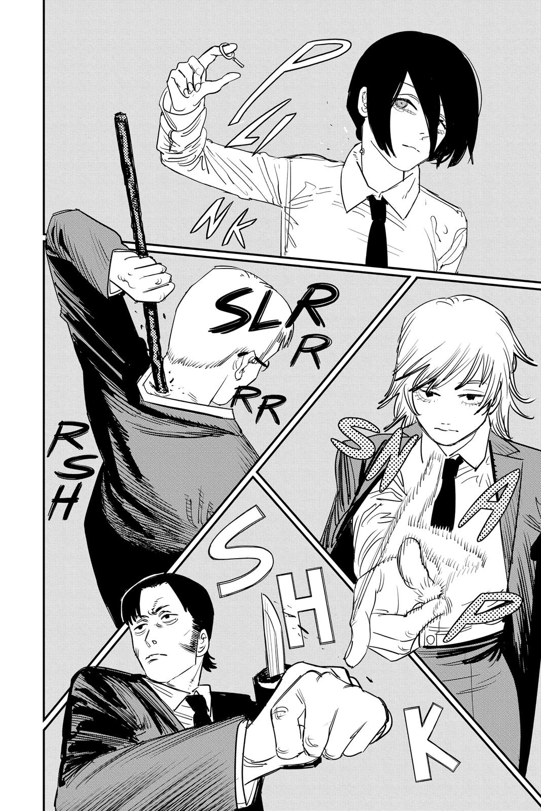 Chainsaw Man Manga Chapter 87 page 4 - Chainsaw Man Vs. the Horrifying Weapon Humans scene