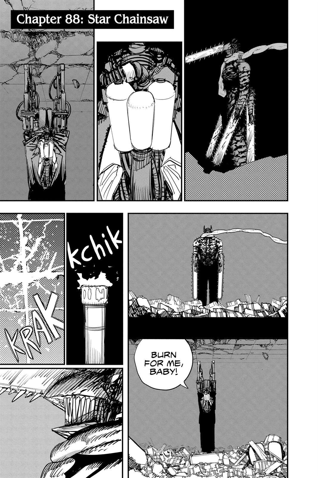 Chainsaw Man Manga Chapter 88 page 1 - Star Chainsaw scene