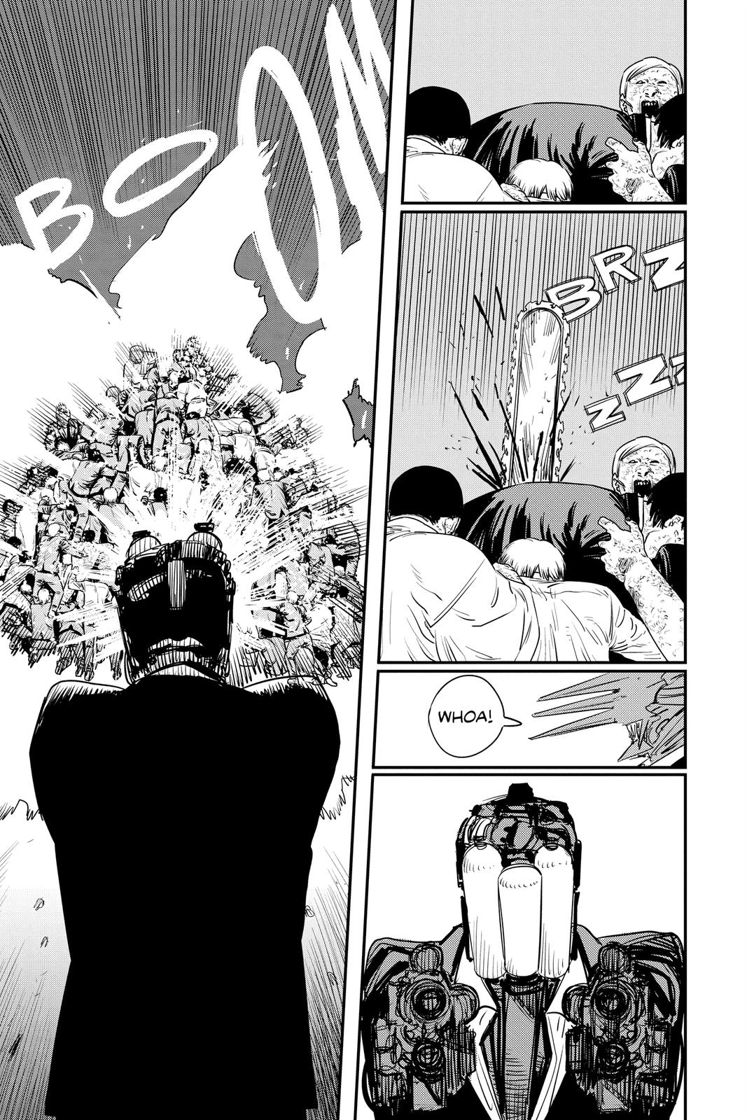 Chainsaw Man Manga Chapter 94 page 11 - Chainsaw Man vs. the Weapon Humans scene